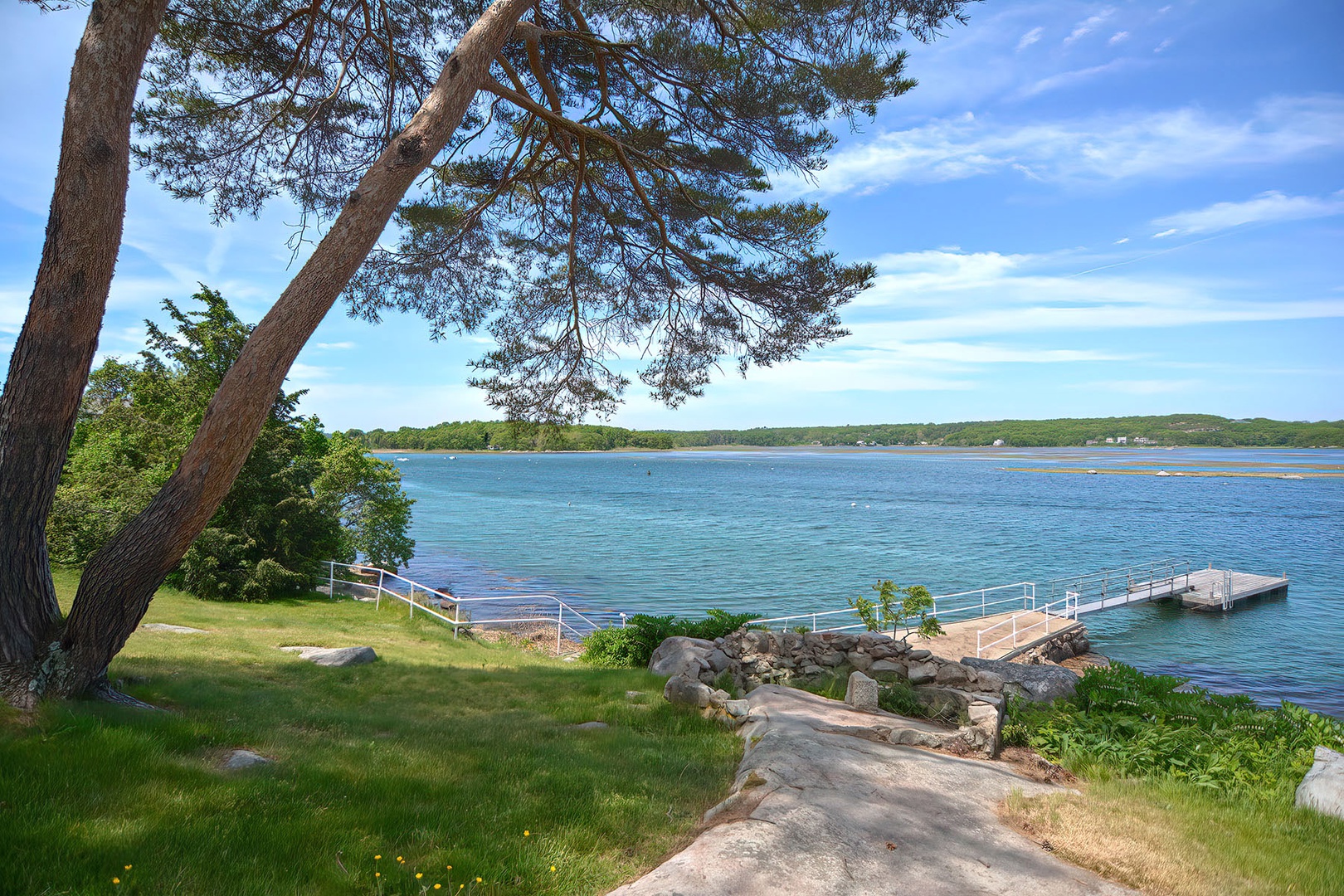 View of the dock and river.