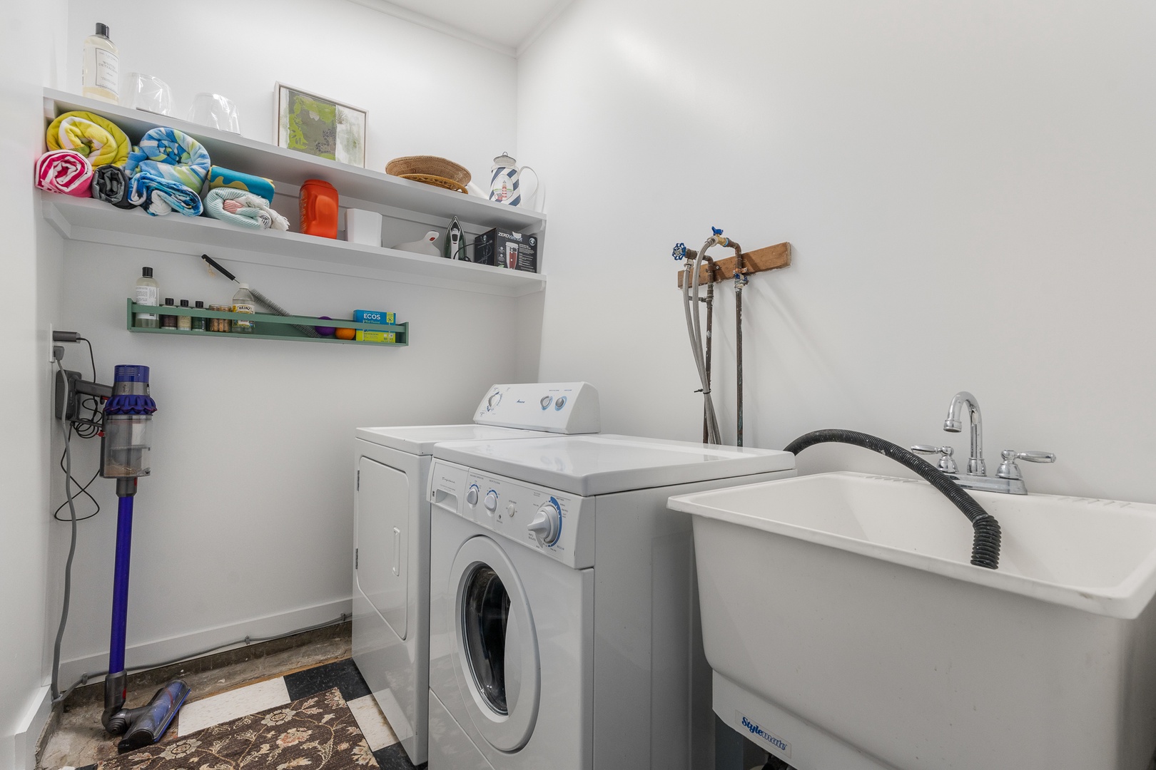 The laundry area off the kitchen.