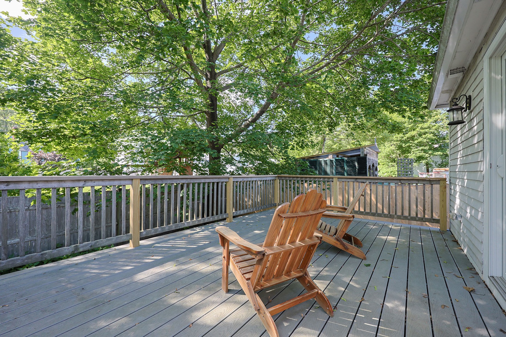 The private deck off the Primary bedroom.