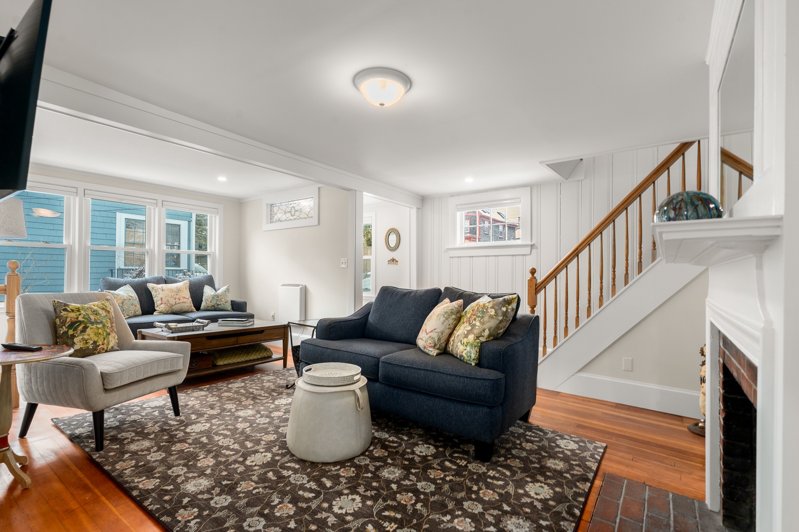 Spacious living room with comfortable seating.