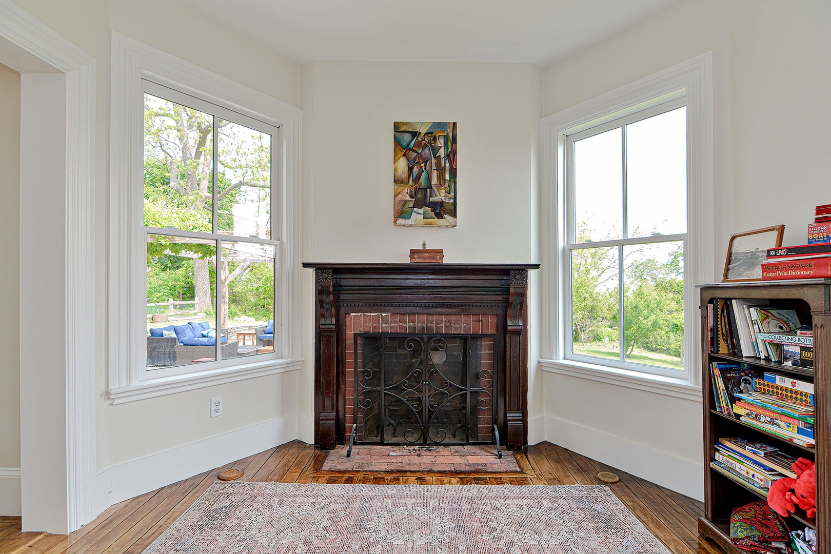 Fireplace in the music room