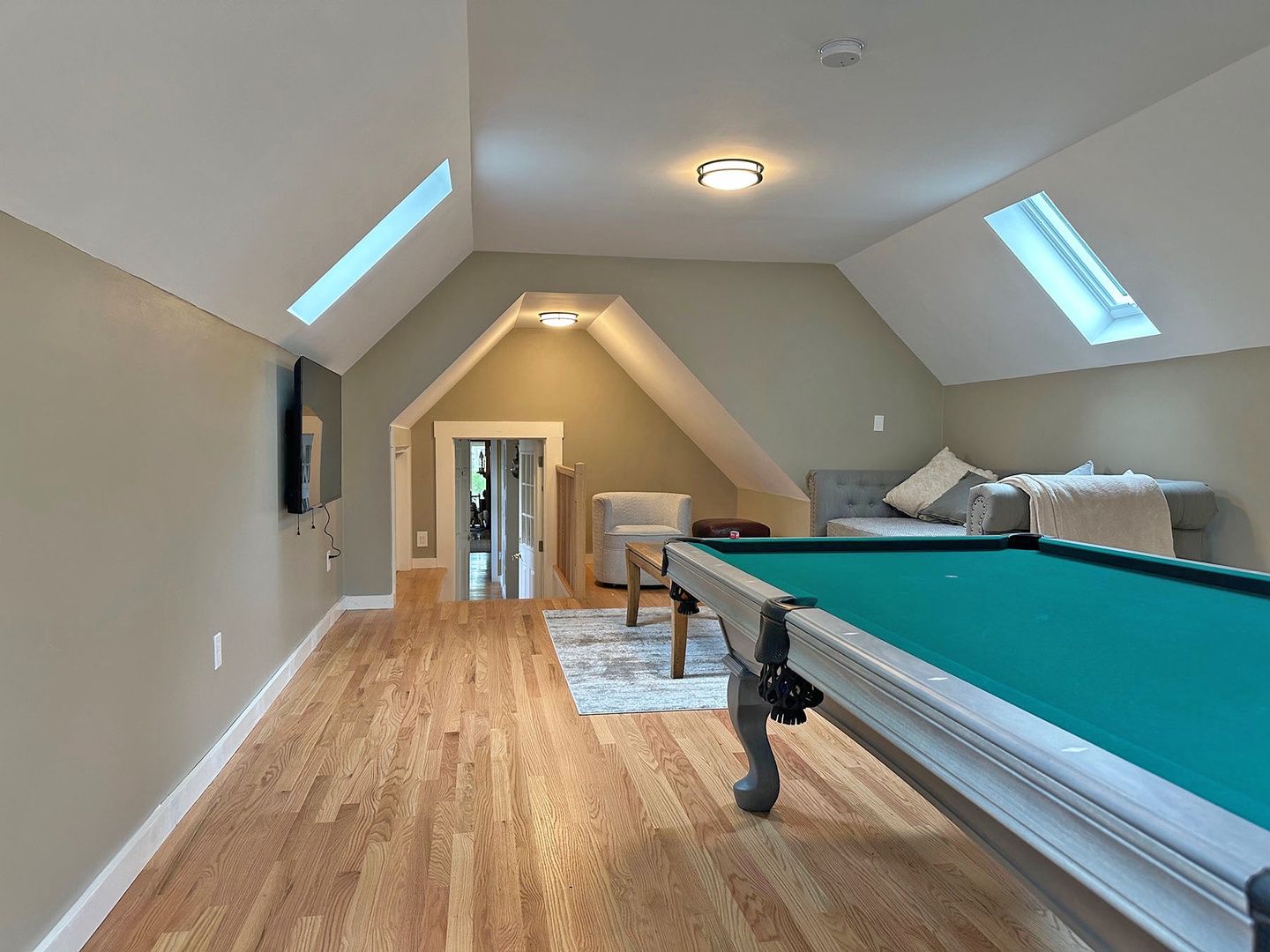 Enjoy  our newly-built game room with a pool table.