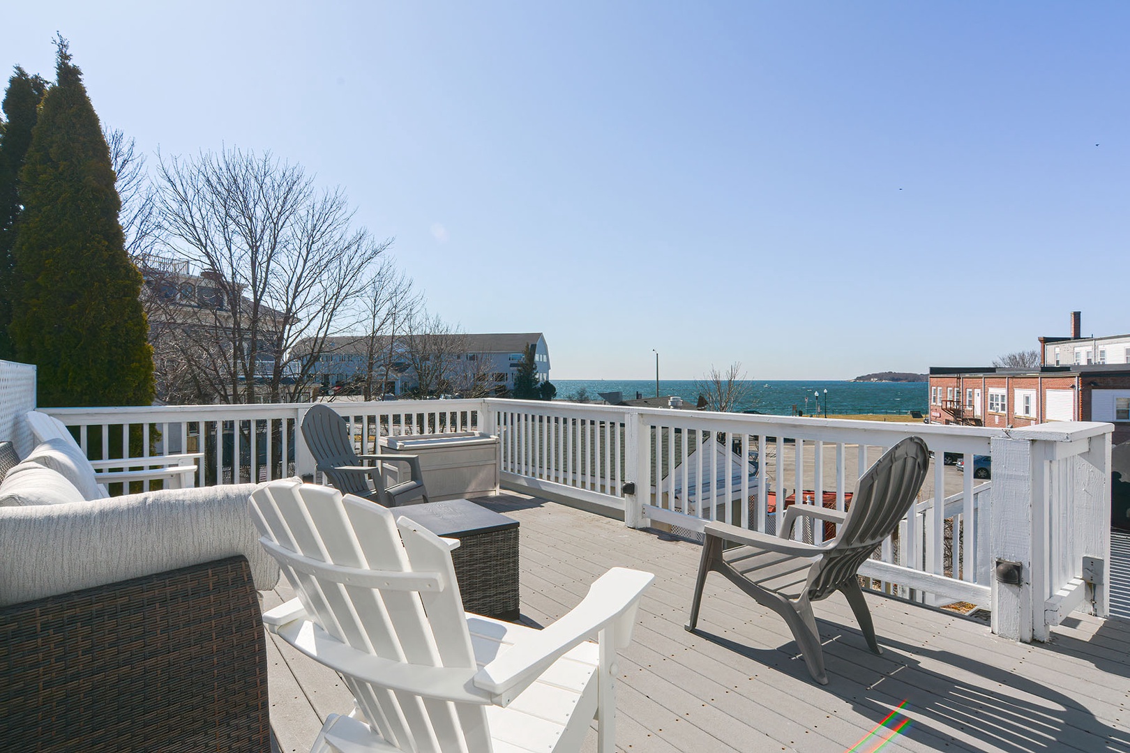 Water view side deck.