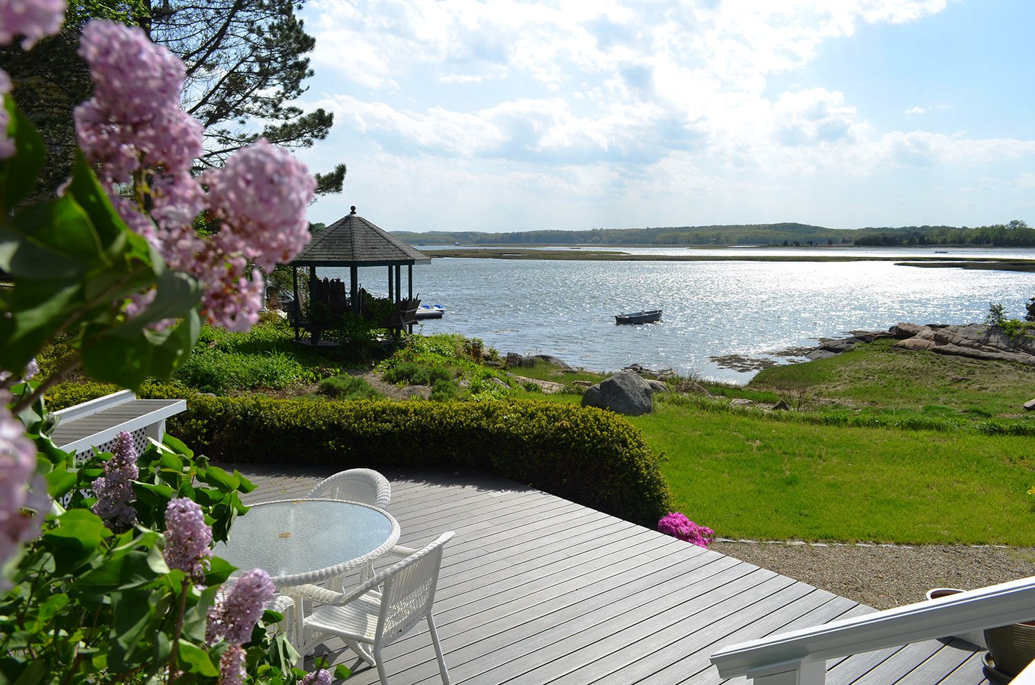 Outdoor dining overlooking the river.