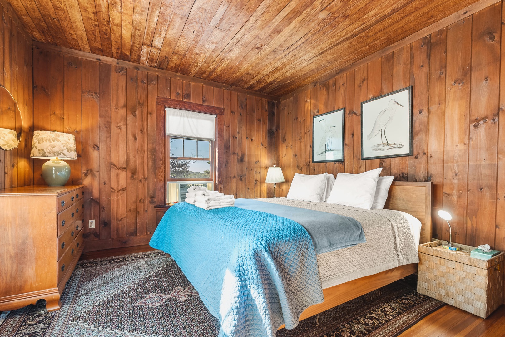 Upstairs King Bedroom with scenic view of the river.