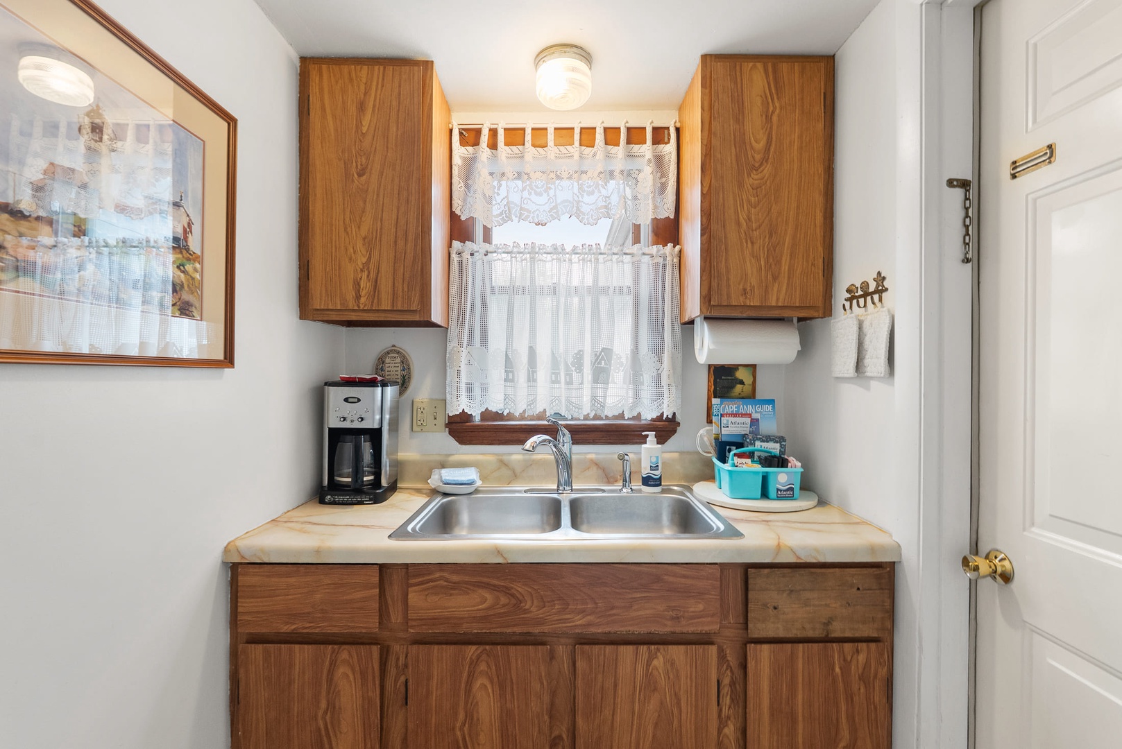 The kitchen is small, but has everything you need.