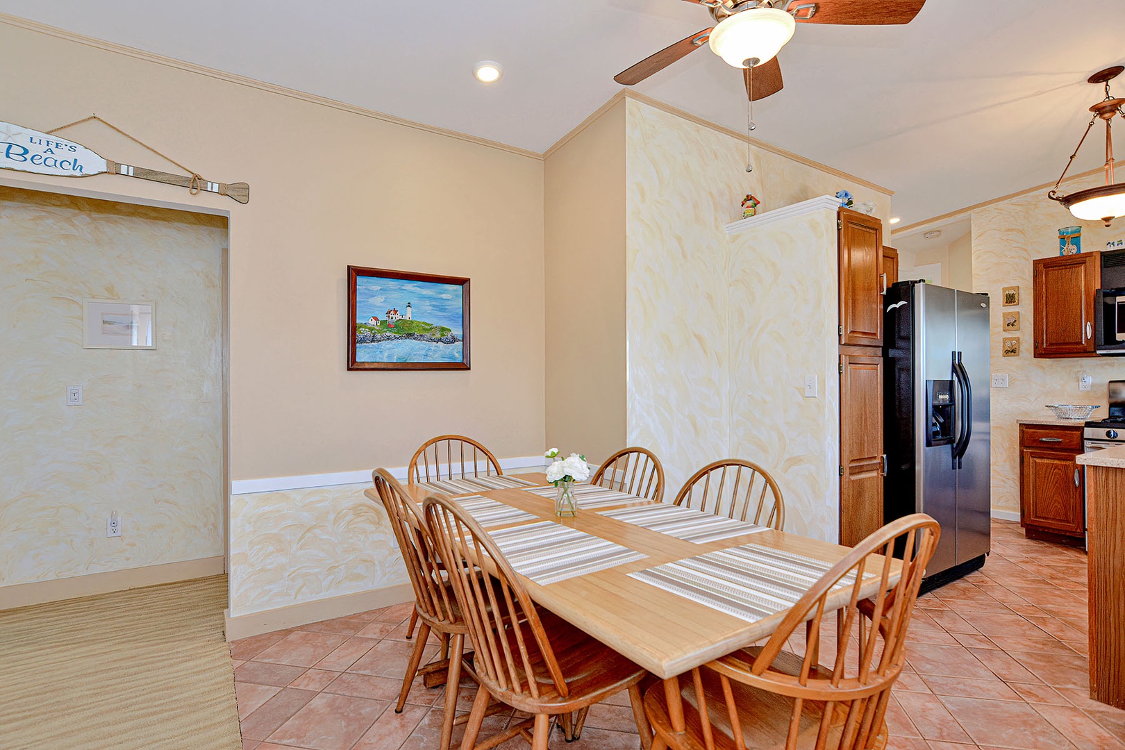 Dining area overlooking the kitchen.