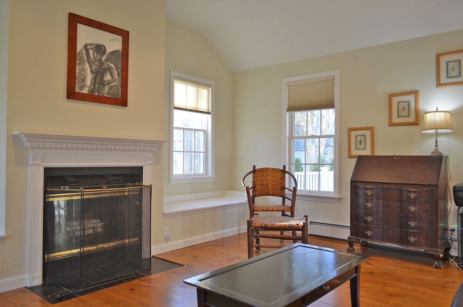 A cozy den lies just off the foyer.