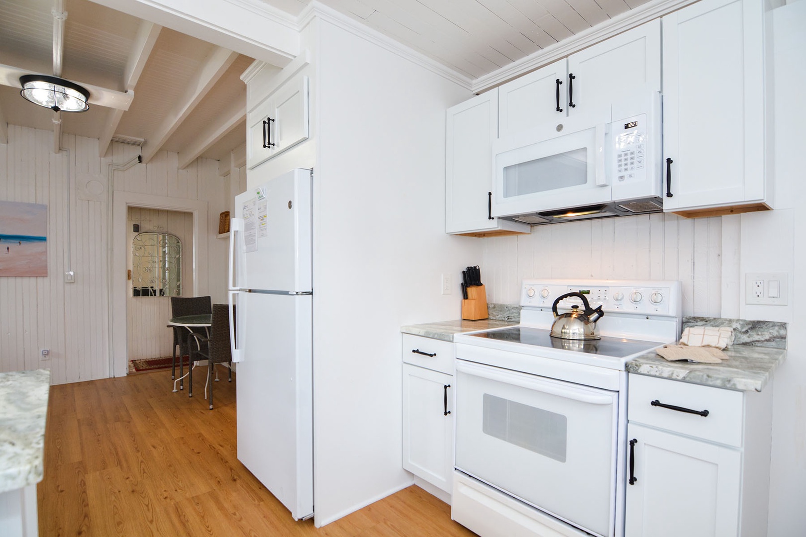 Electric range and refrigerator.