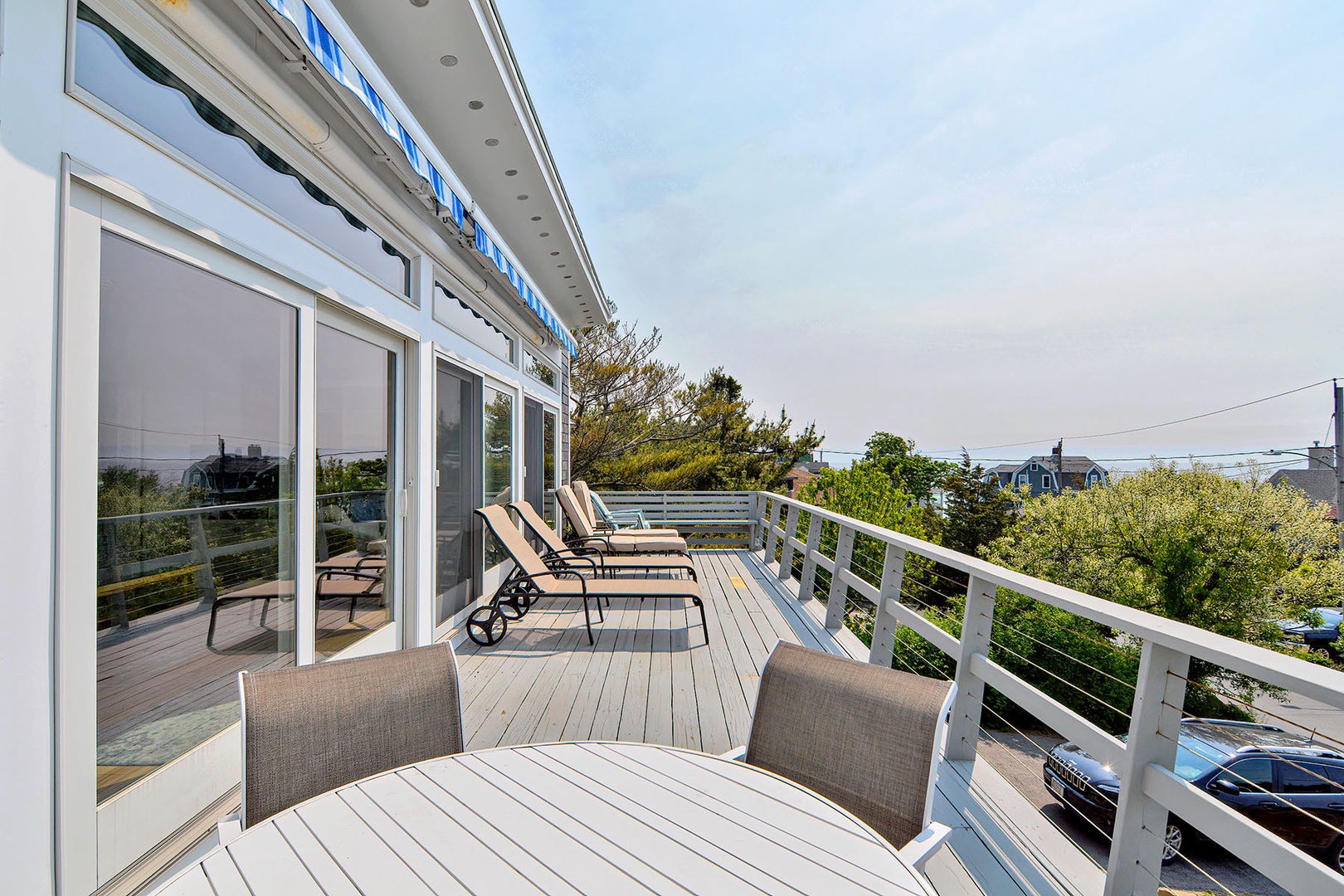 The ocean-view deck.