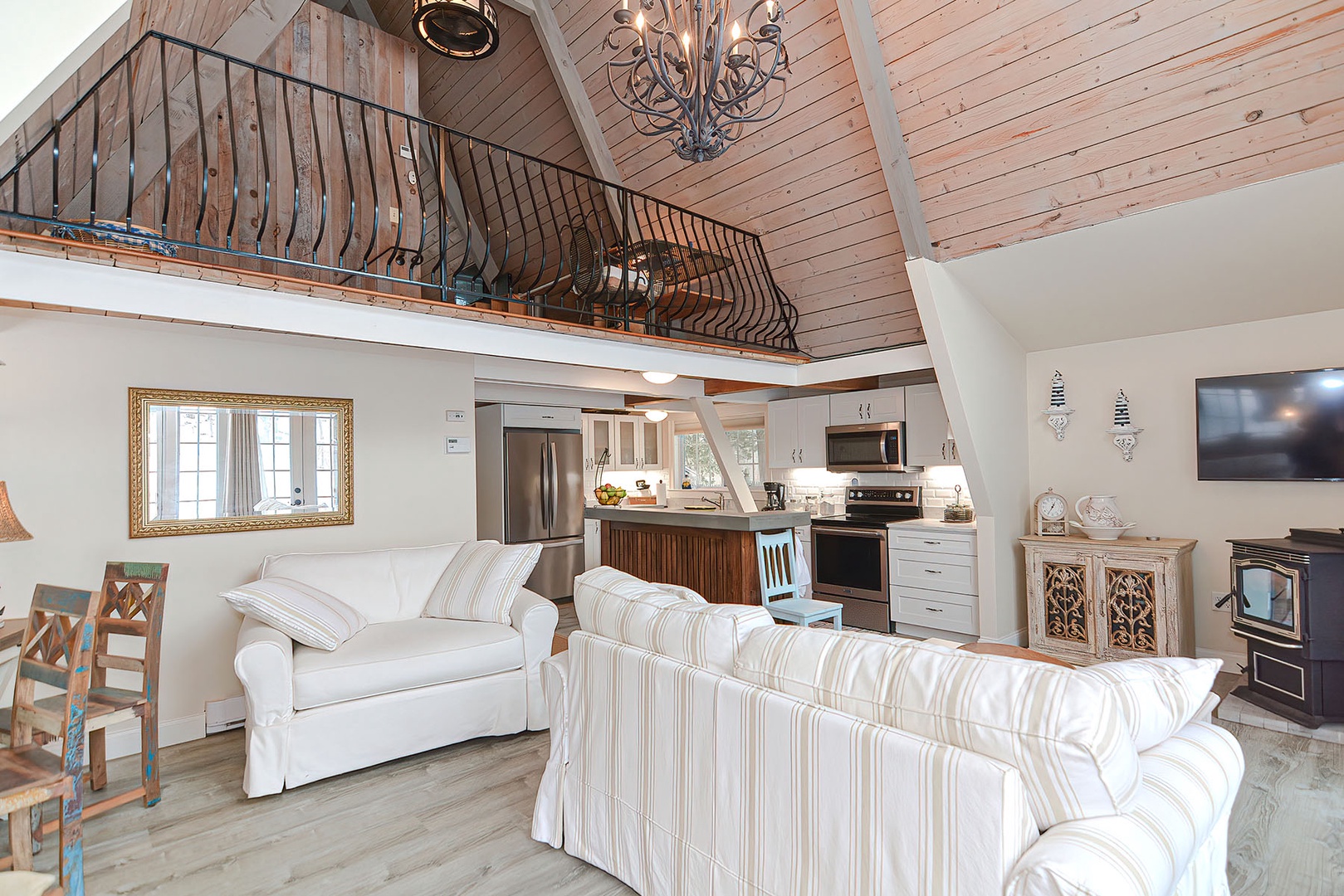 Several comfortable sitting areas in the open plan living area.