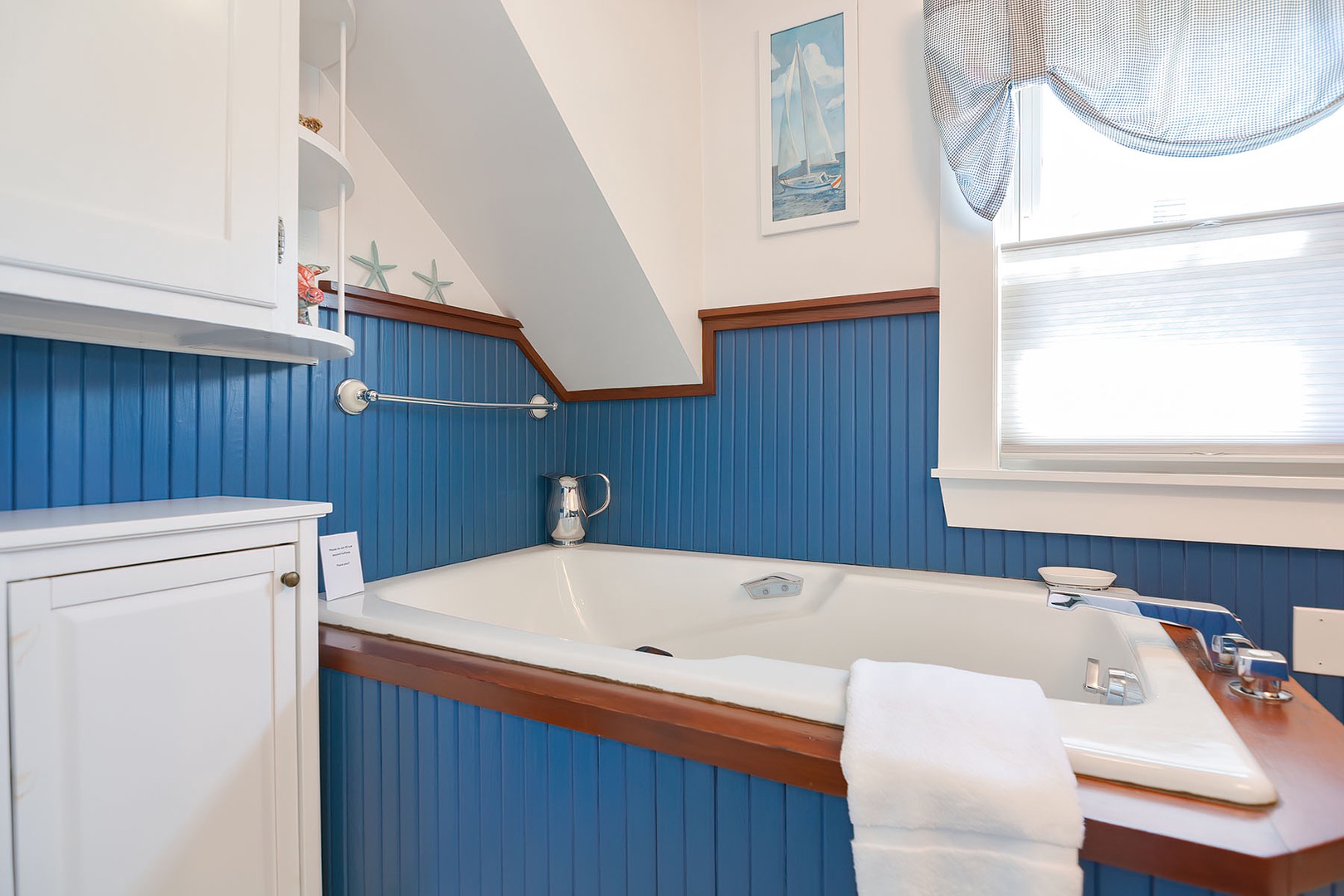 The second-floor bathroom