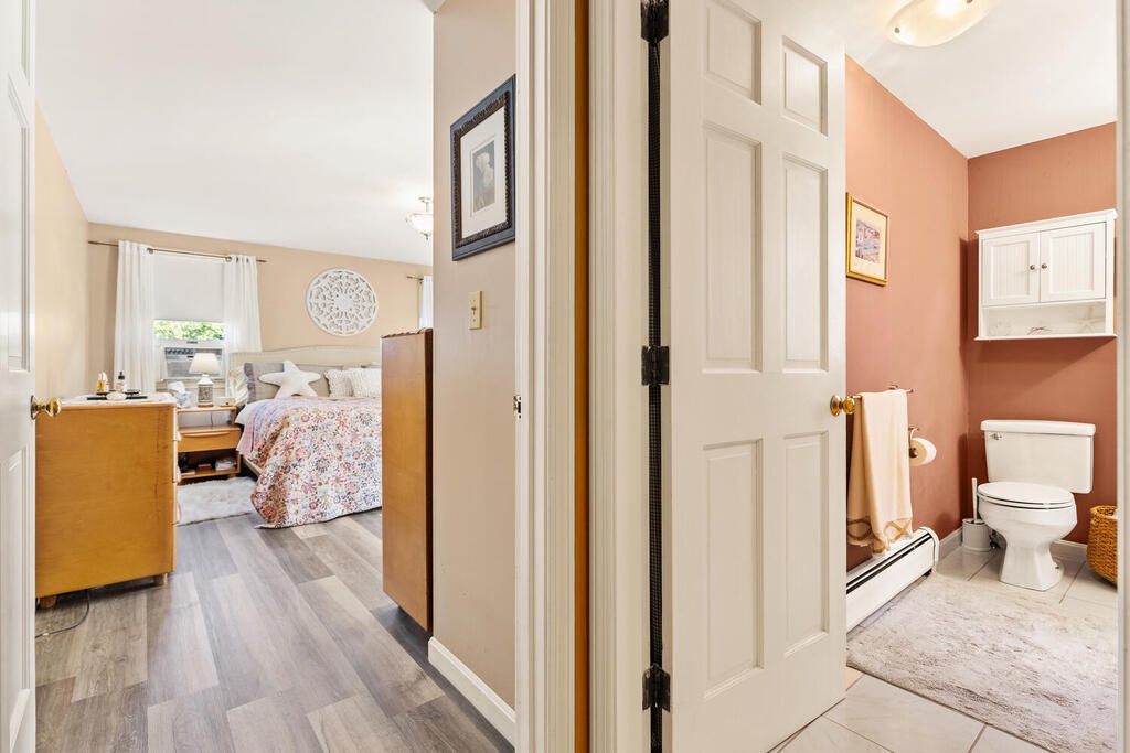 The first floor has the primary king bedroom and full bathroom.