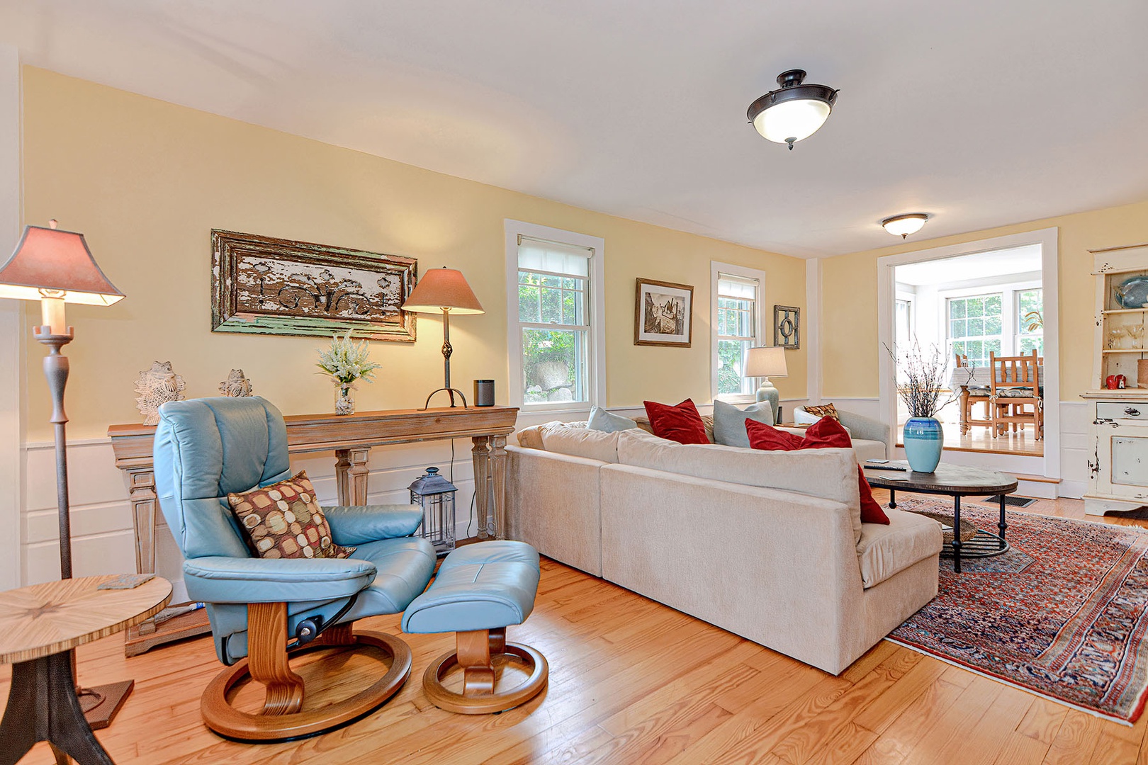 A quiet solo sitting area in the living room.