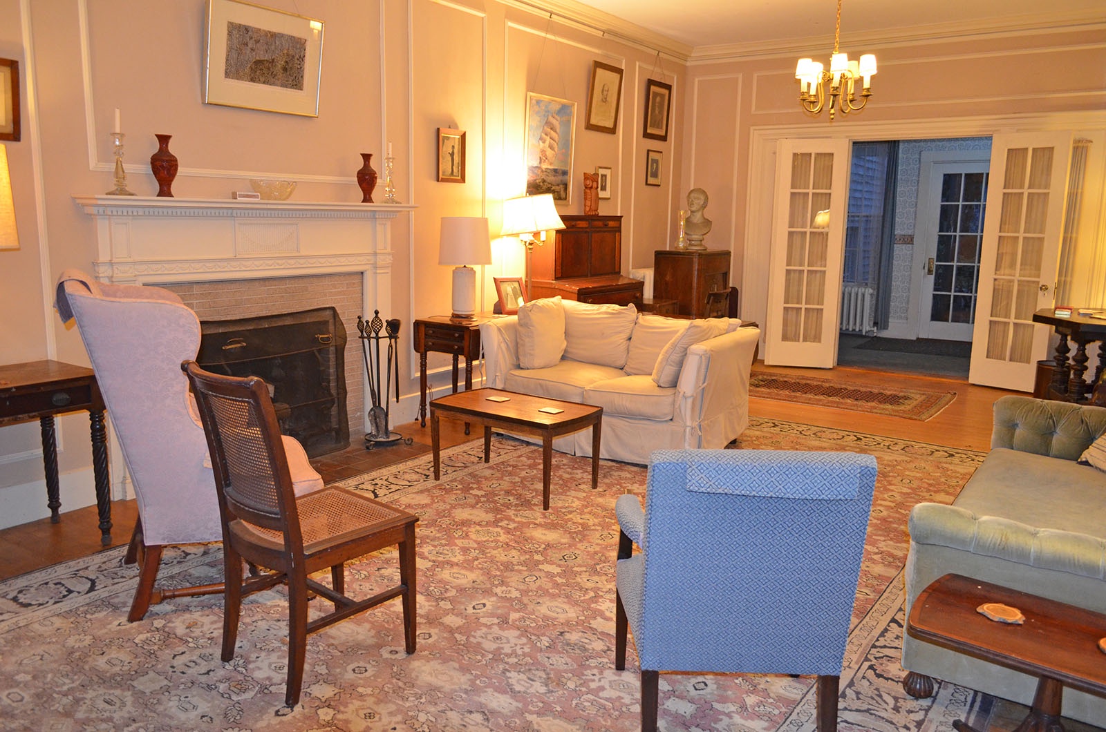 In the living room, looking out toward the foyer.