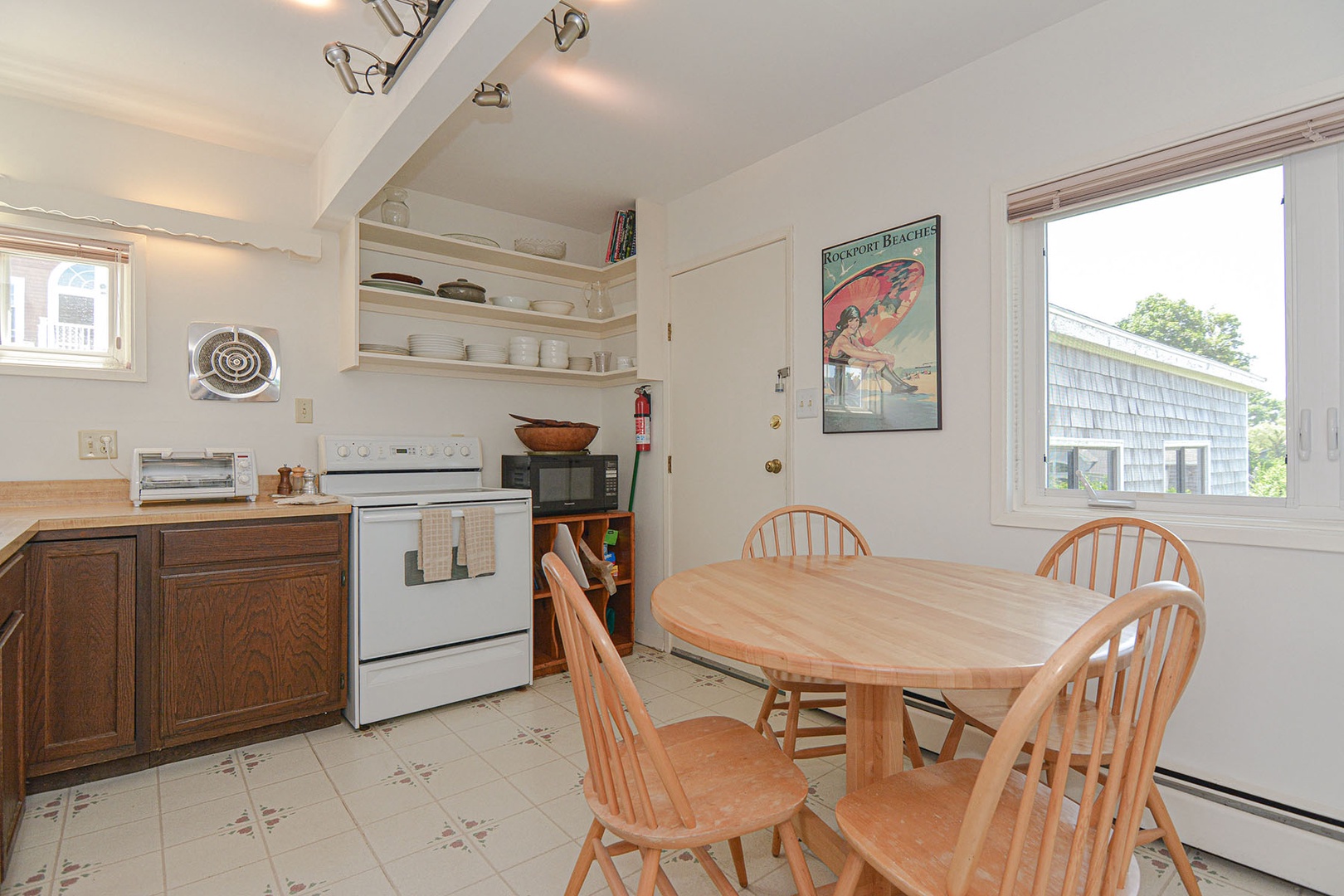 Kitchen with seating for four.