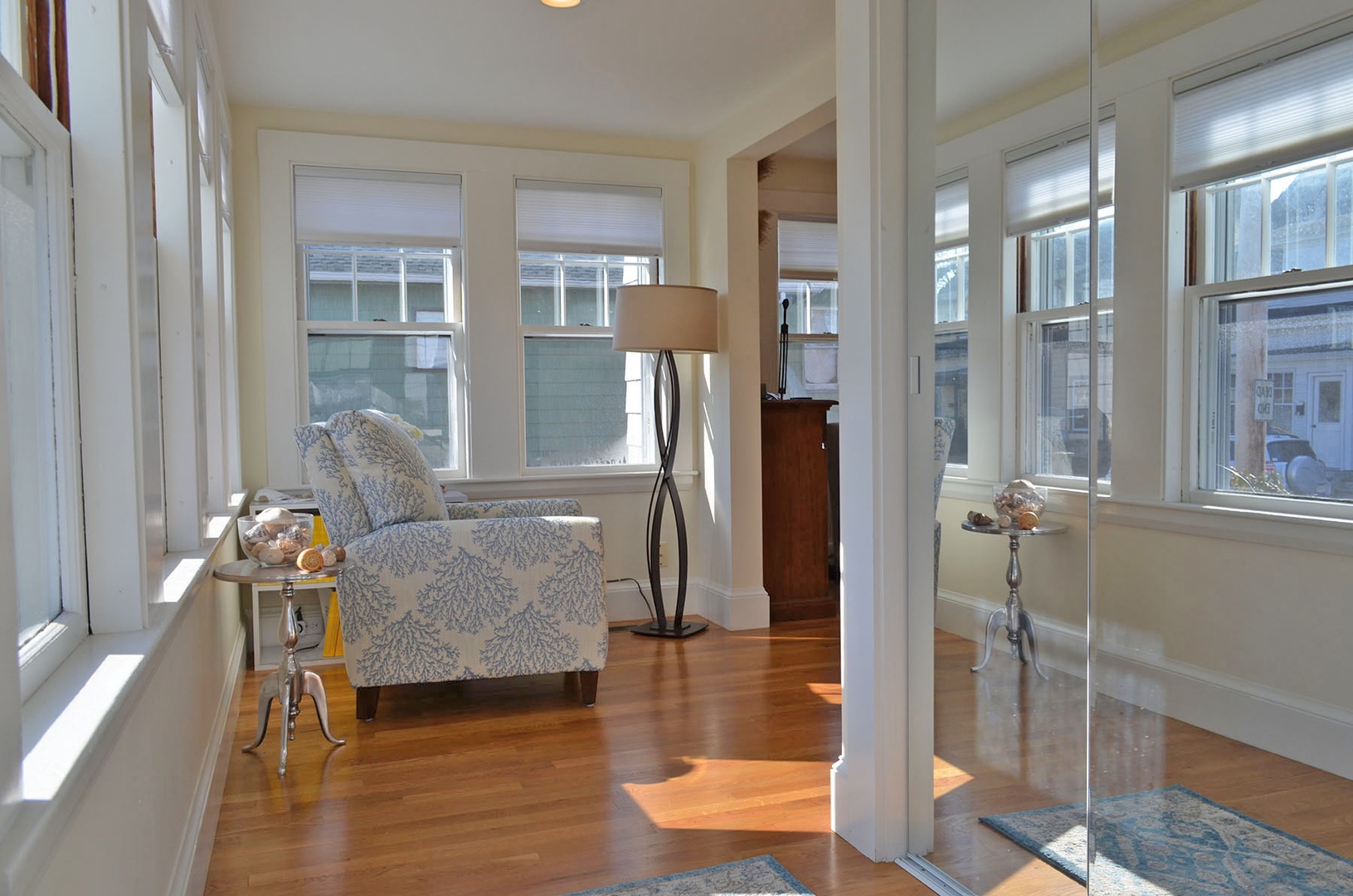 The front entrance of the home opens up to the living room.