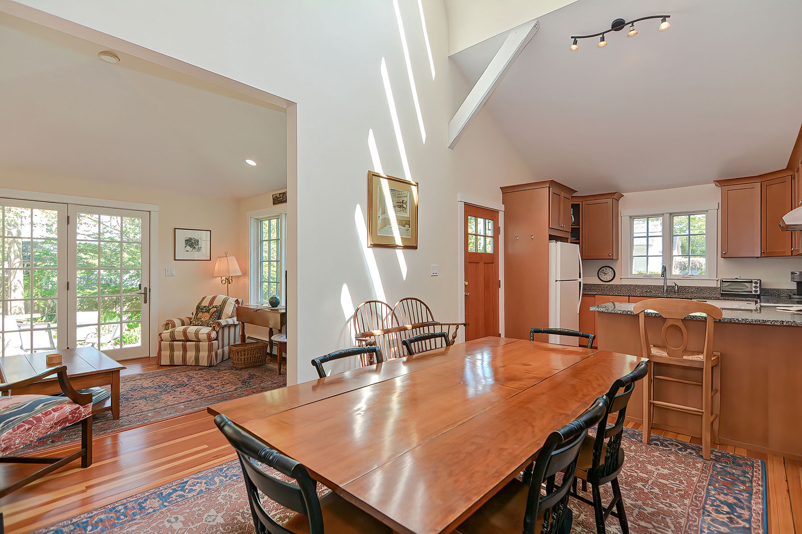 The dining room is open to the kitchen.