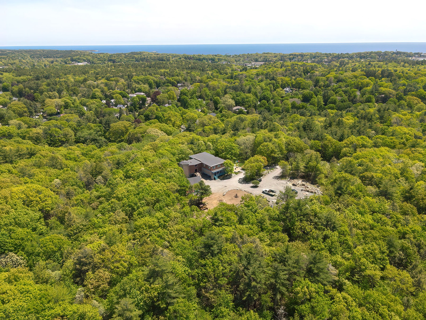 A bird's eye view of the property.