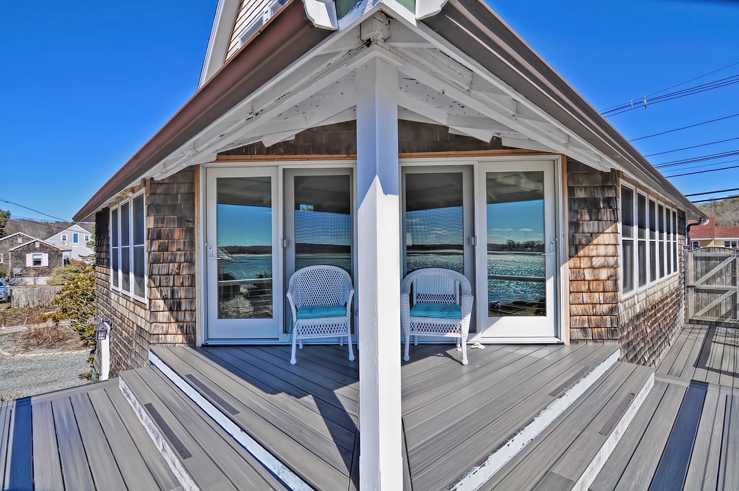 Enjoy the river view from the tiered back deck.