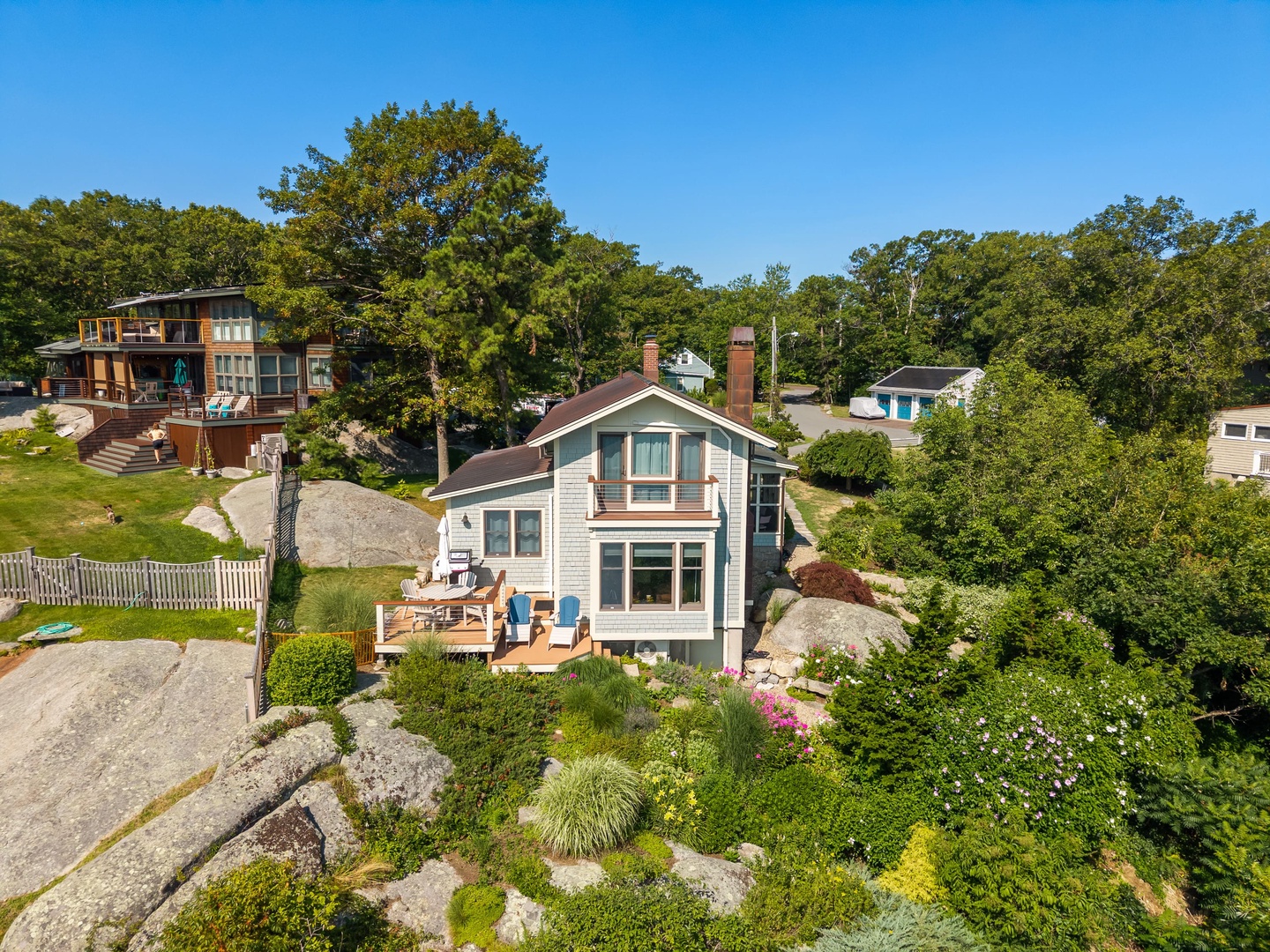 Another aerial view of the house from the oceanside.