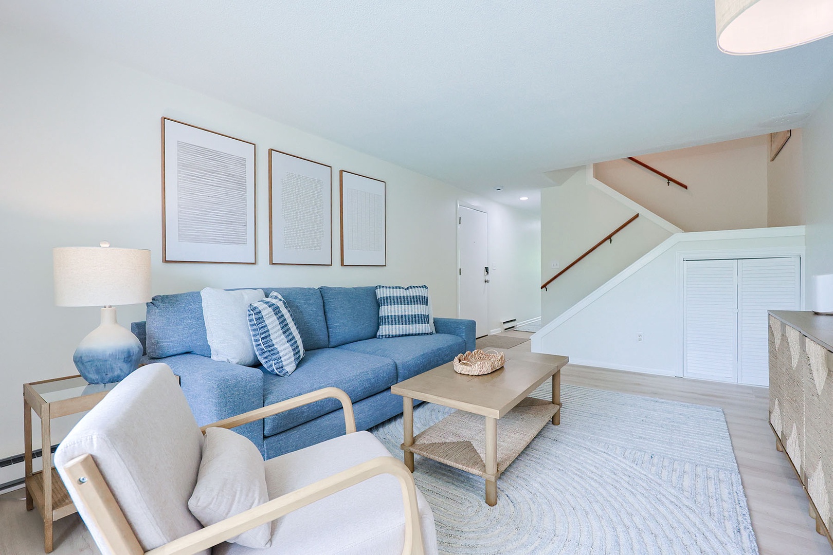 Plenty of plush seating makes the living room perfect for lounging.