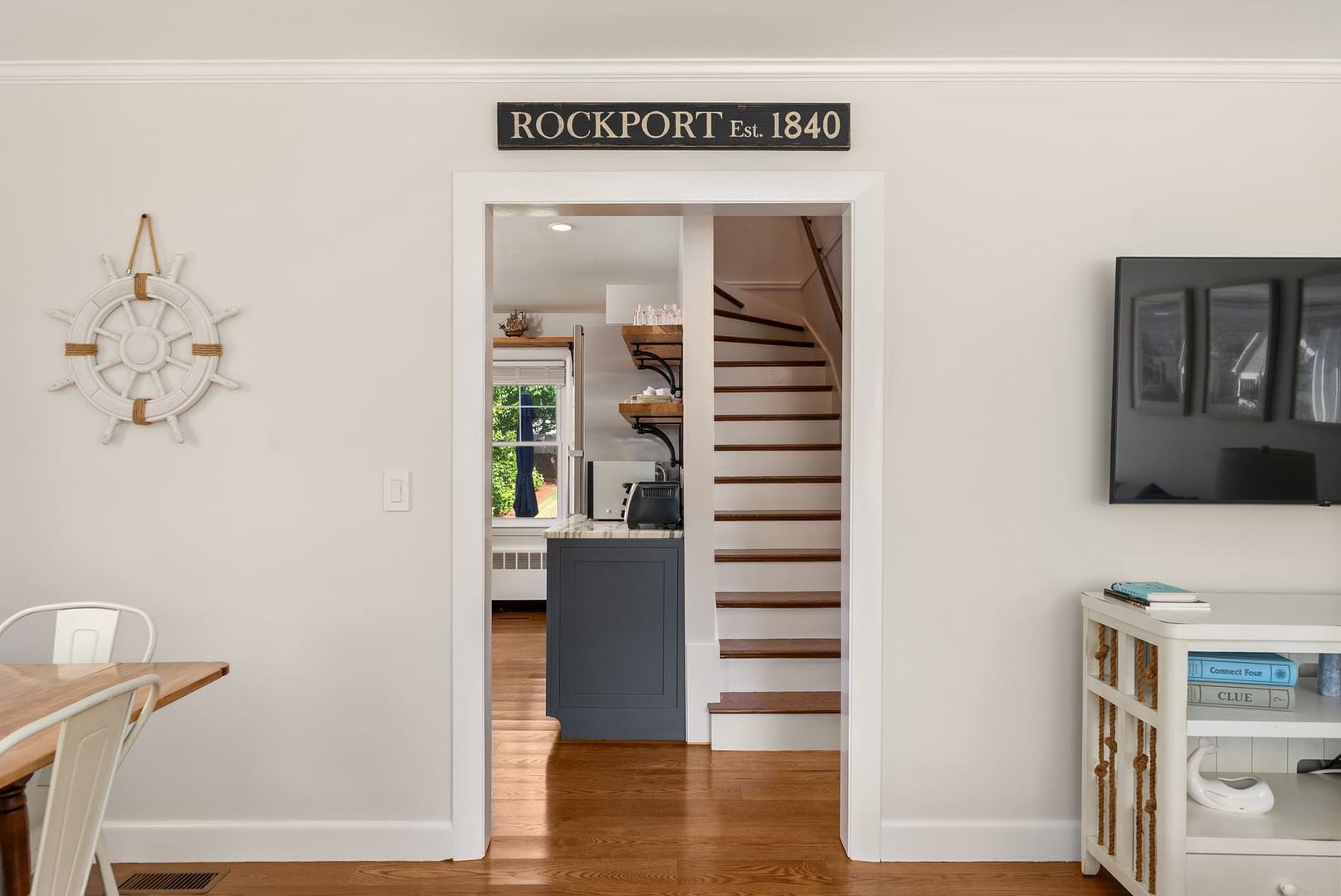 Stairs to the upper floor.