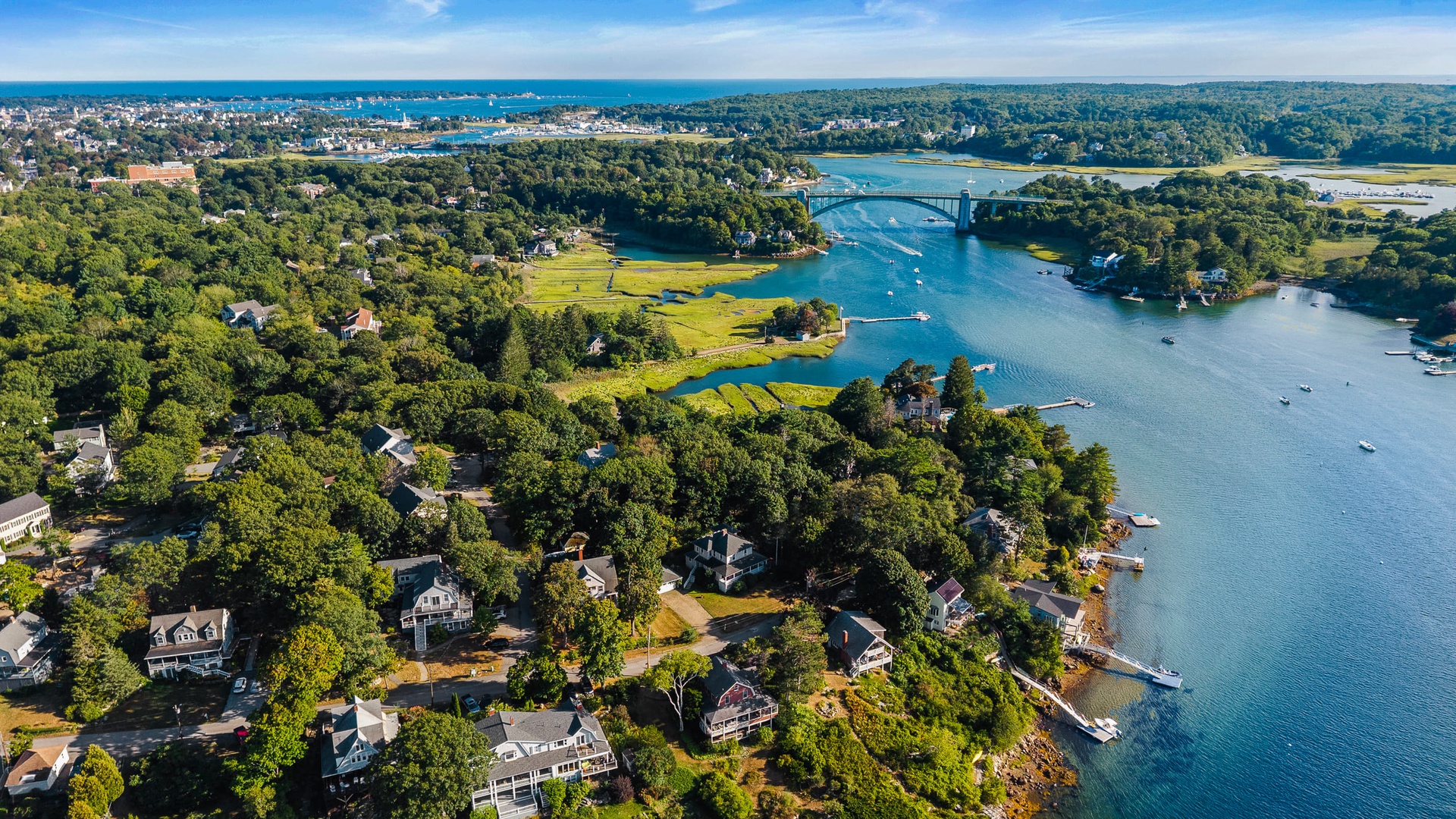 Aerial view of the surrounding area.
