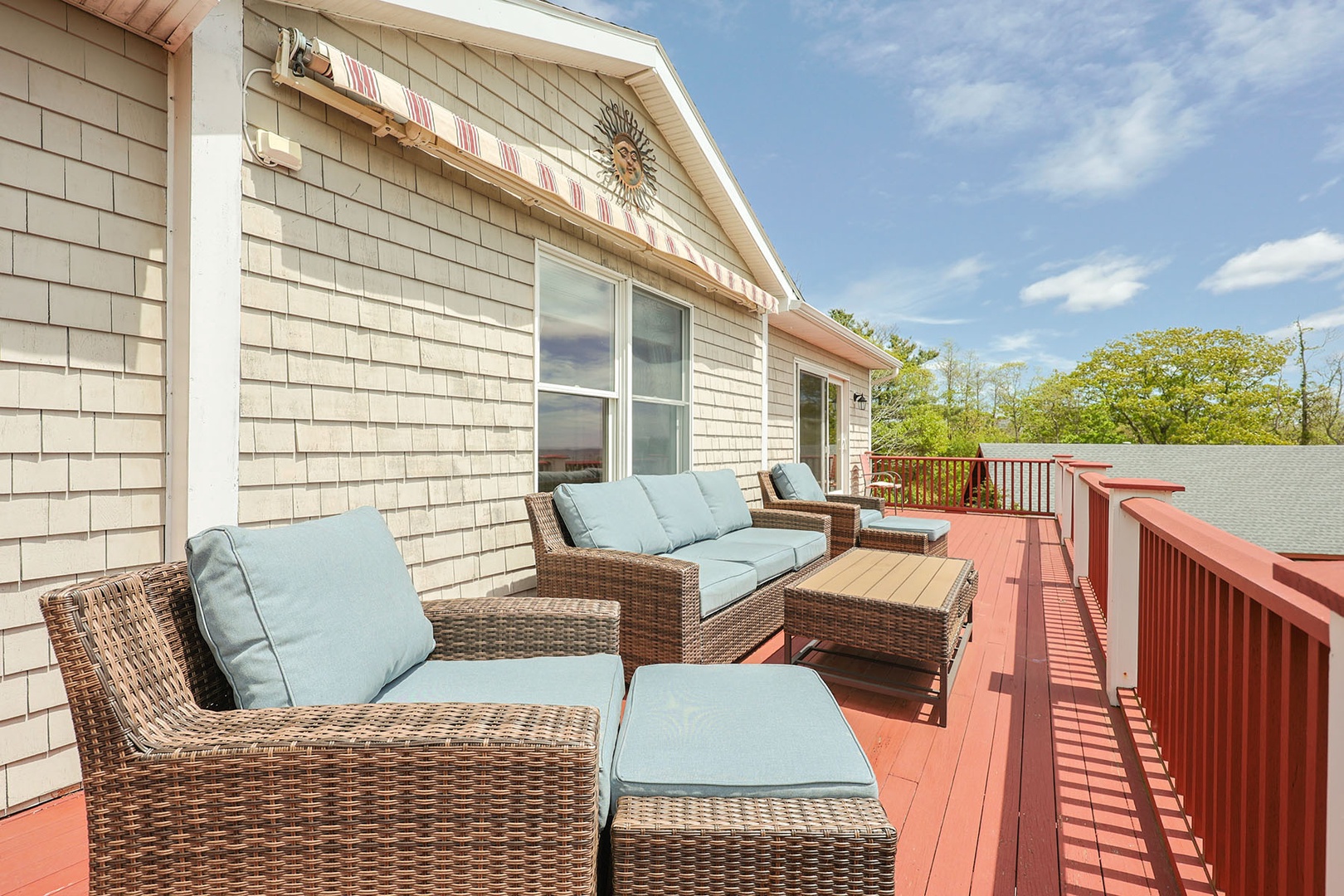 A spacious upper deck for lively gatherings