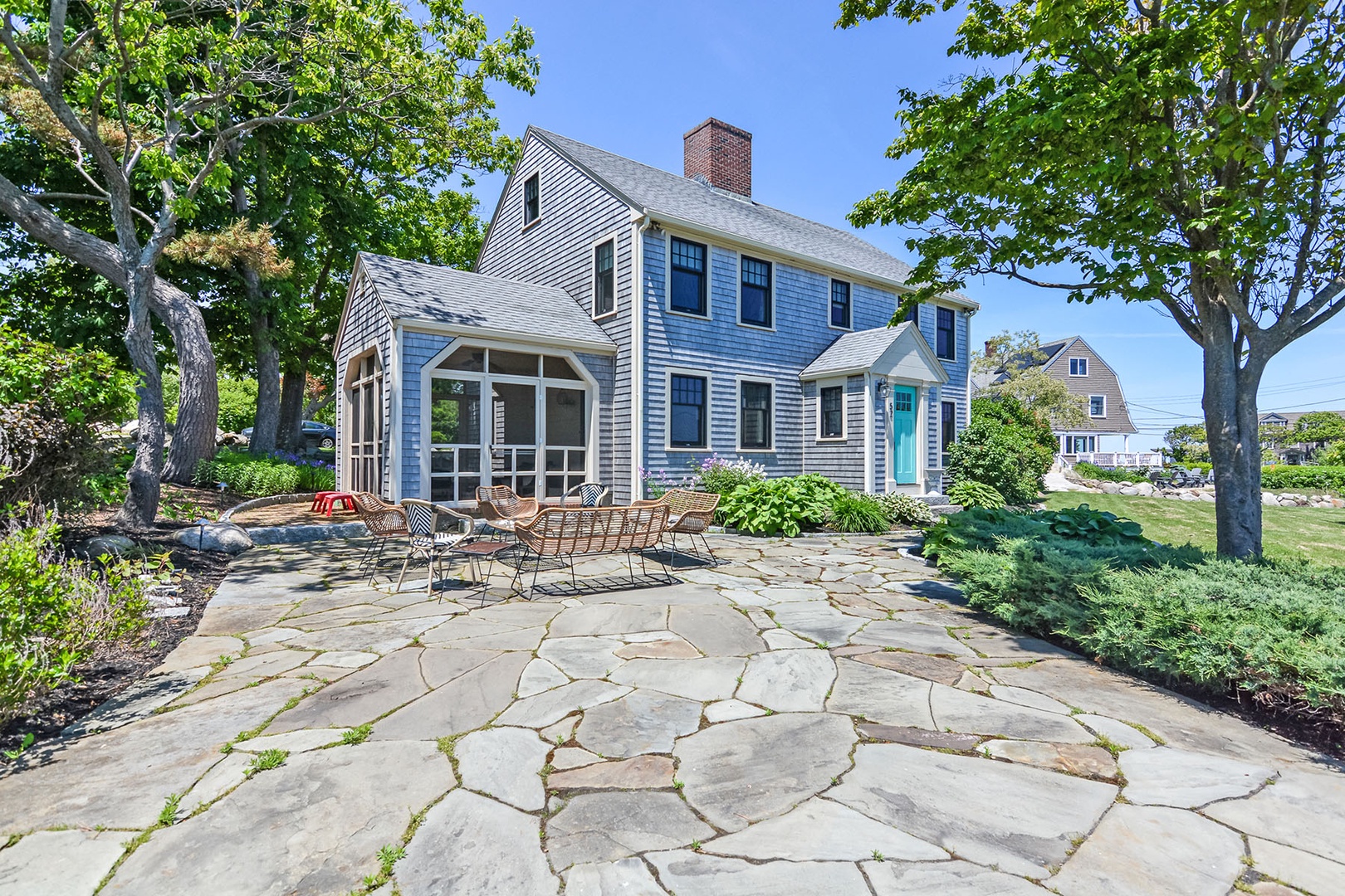 Front of the home, as seen from the road.
