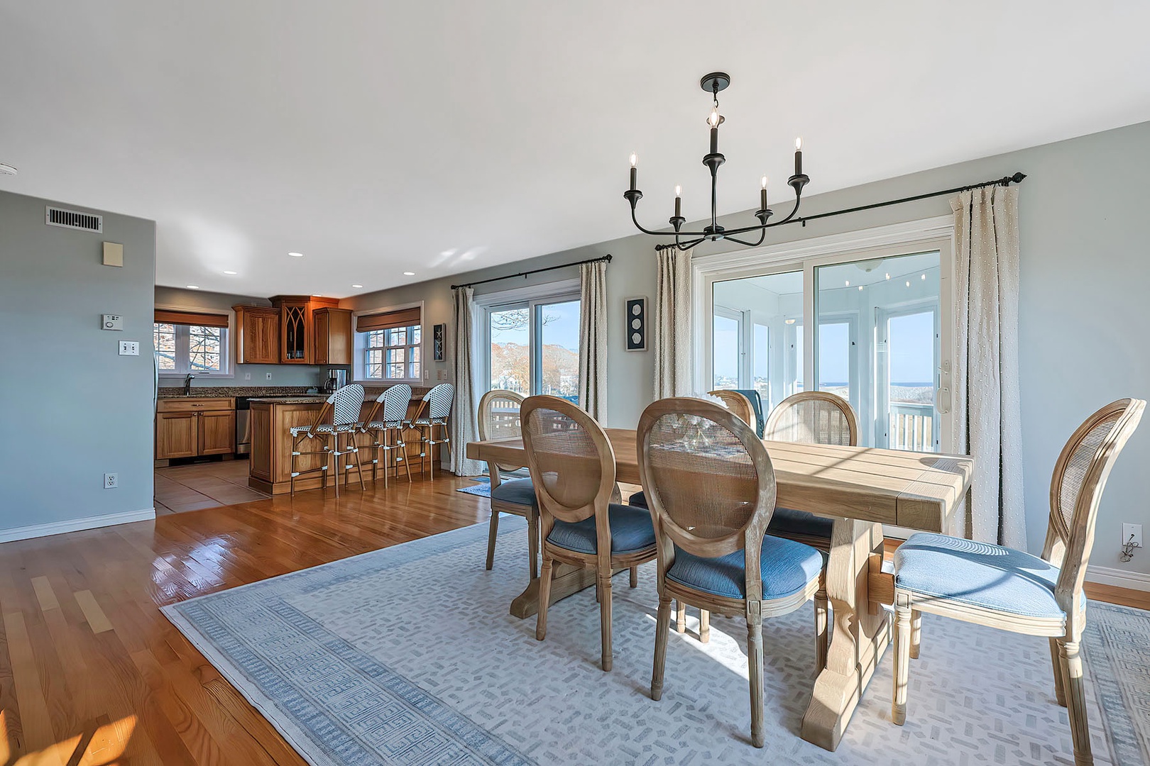 Dining area next to the kitchen and porch.
