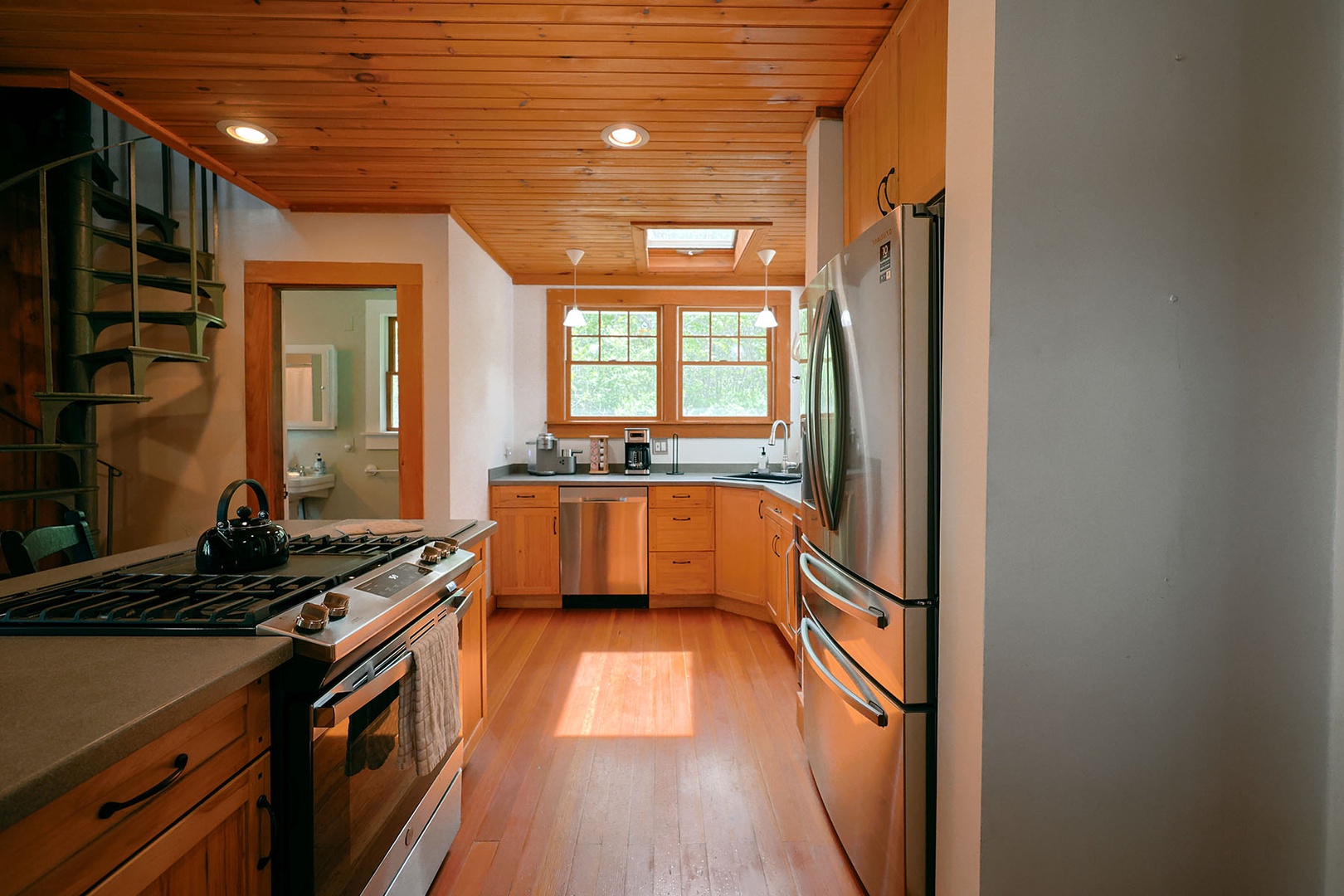 Sunny and spacious kitchen with dining space