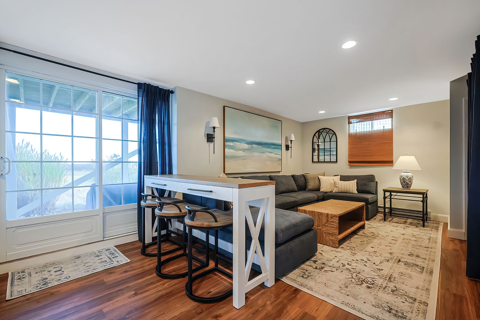 Basement living room.