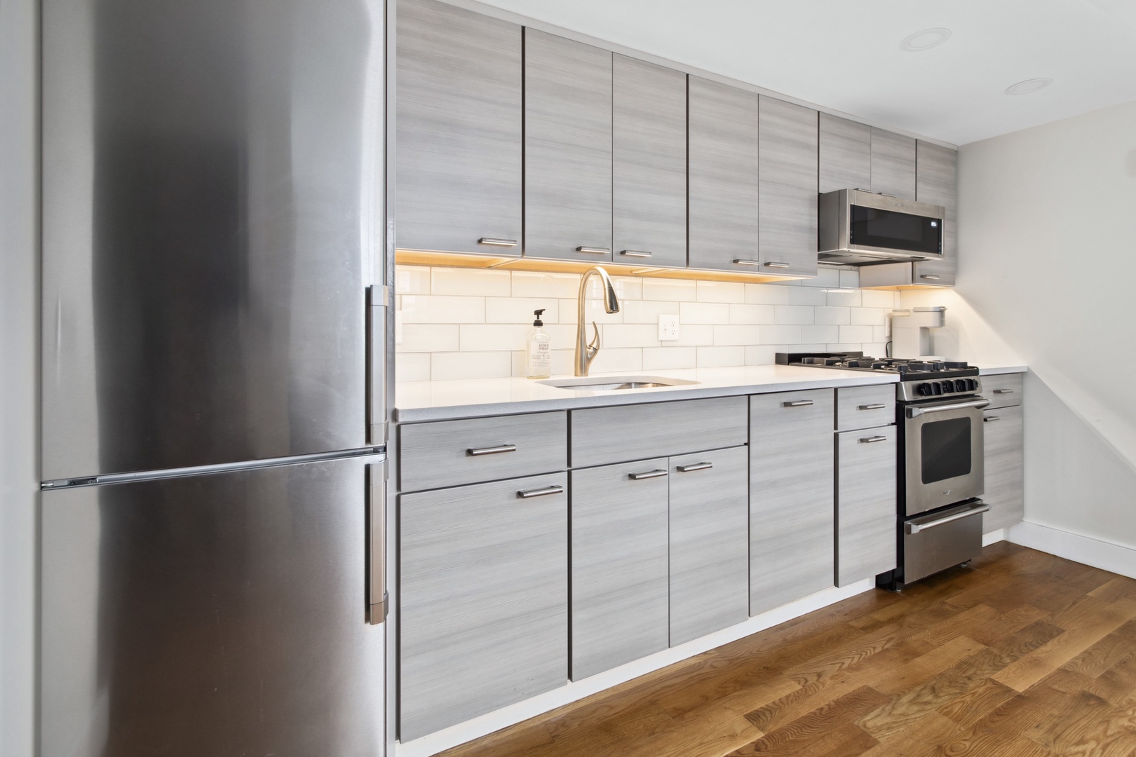 Updated kitchen with stainless steel appliances