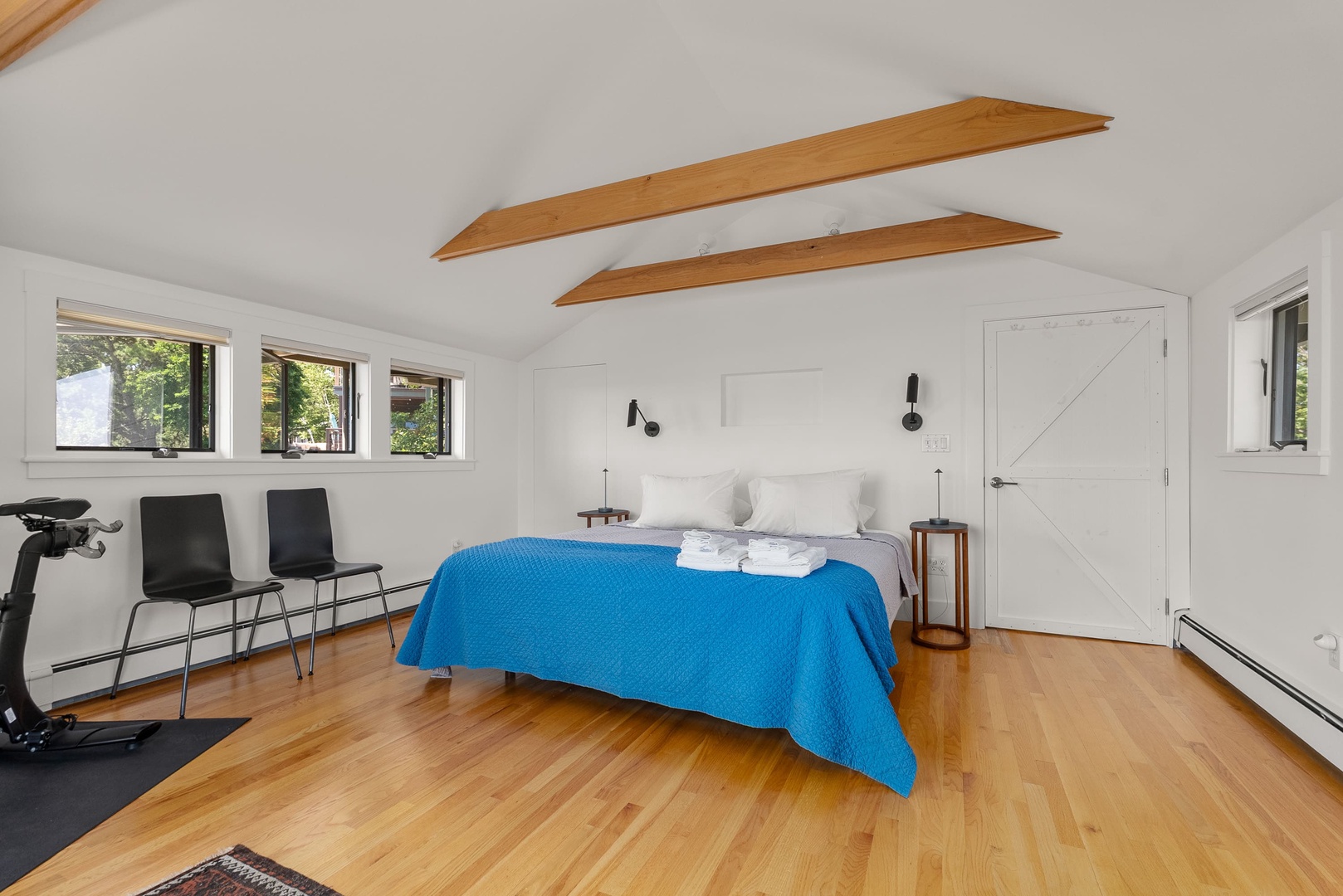 Primary bedroom with a king bed, balcony and amazing views.