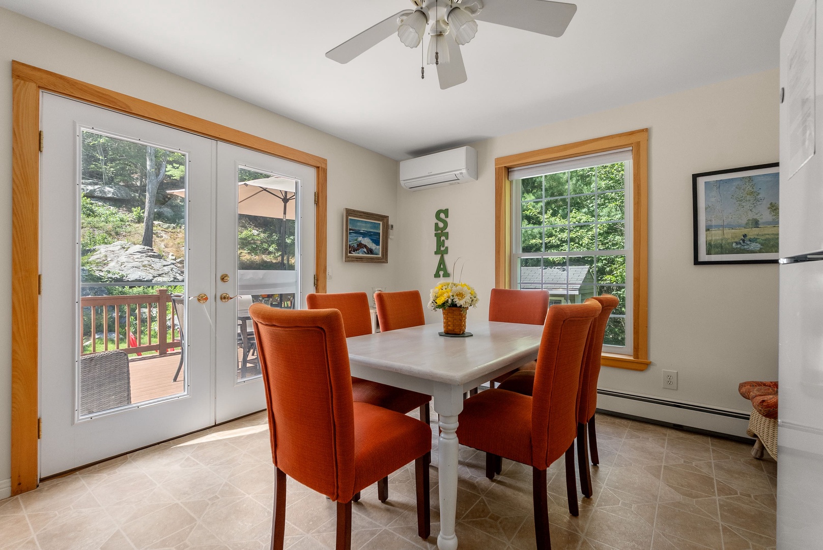 Dining area with access to the deck.