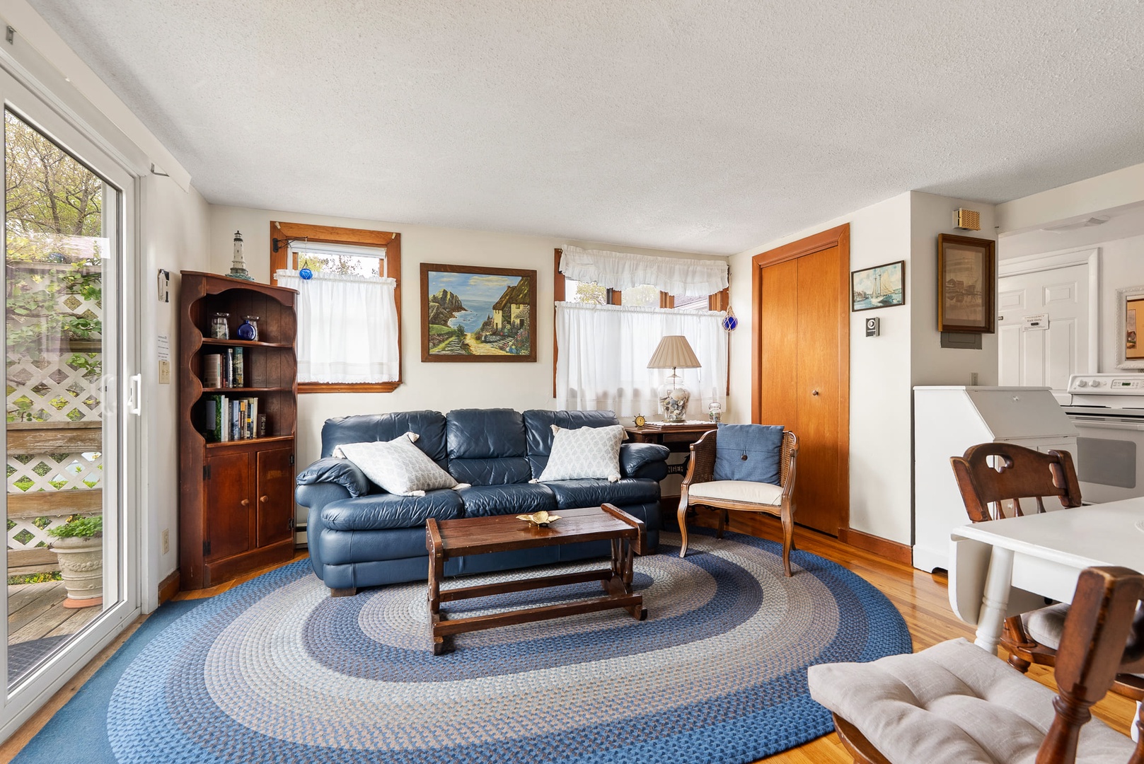 Living room with tv and comfortable seating.