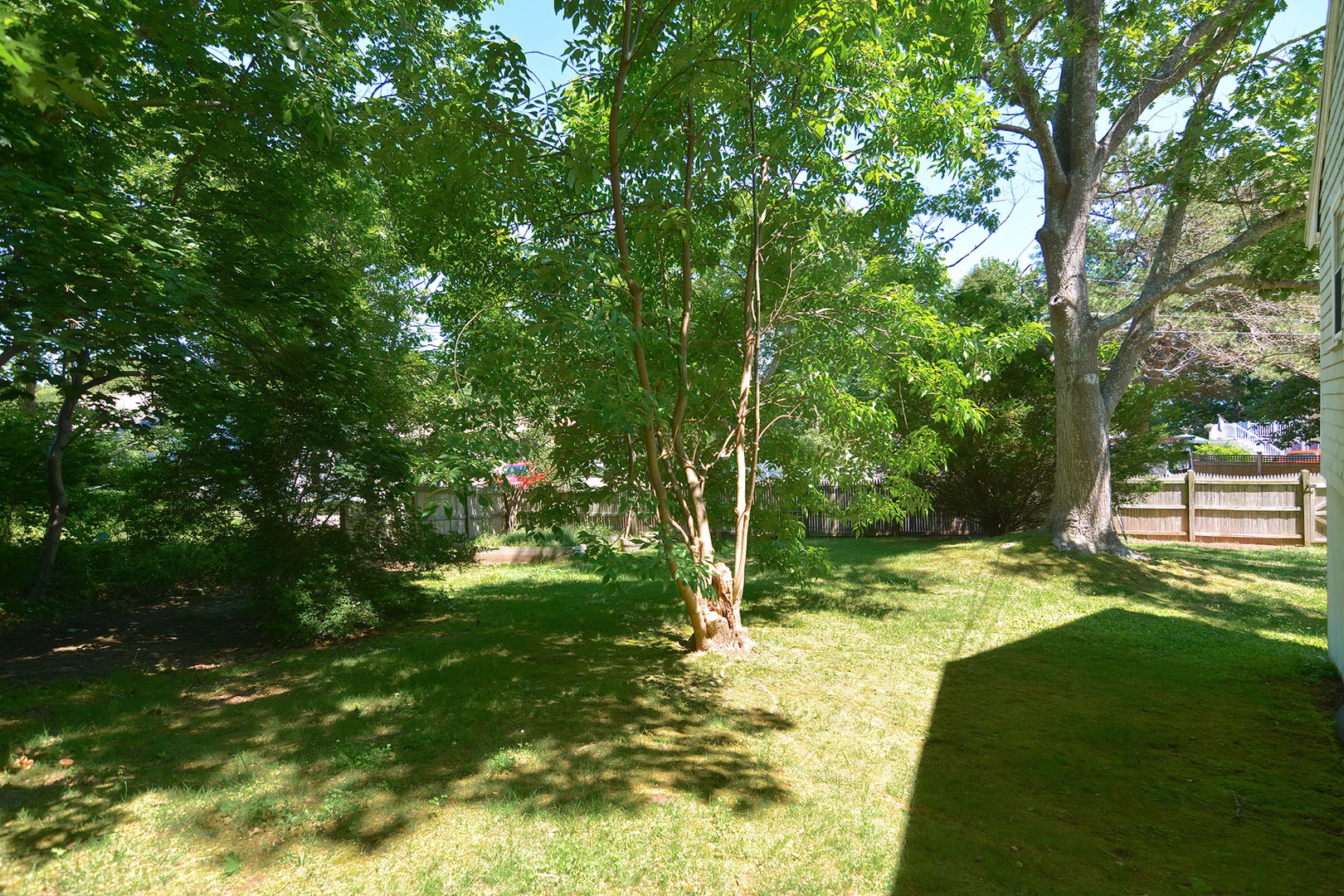 Spacious and private backyard.