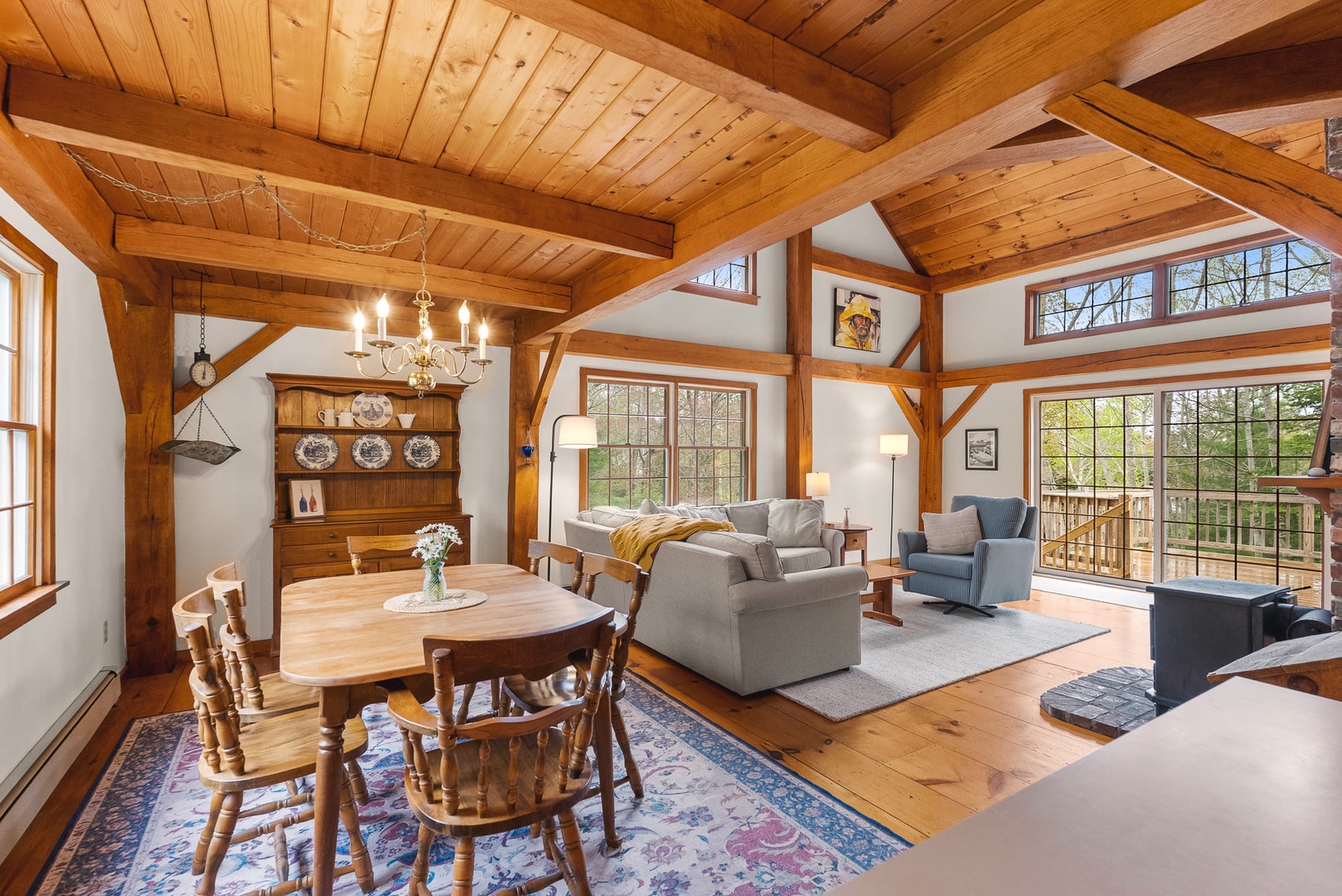 The dining area is just next to the living area.