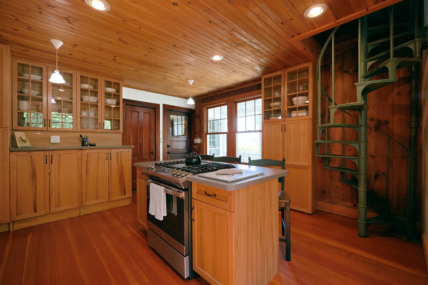 Kitchen features plenty of storage