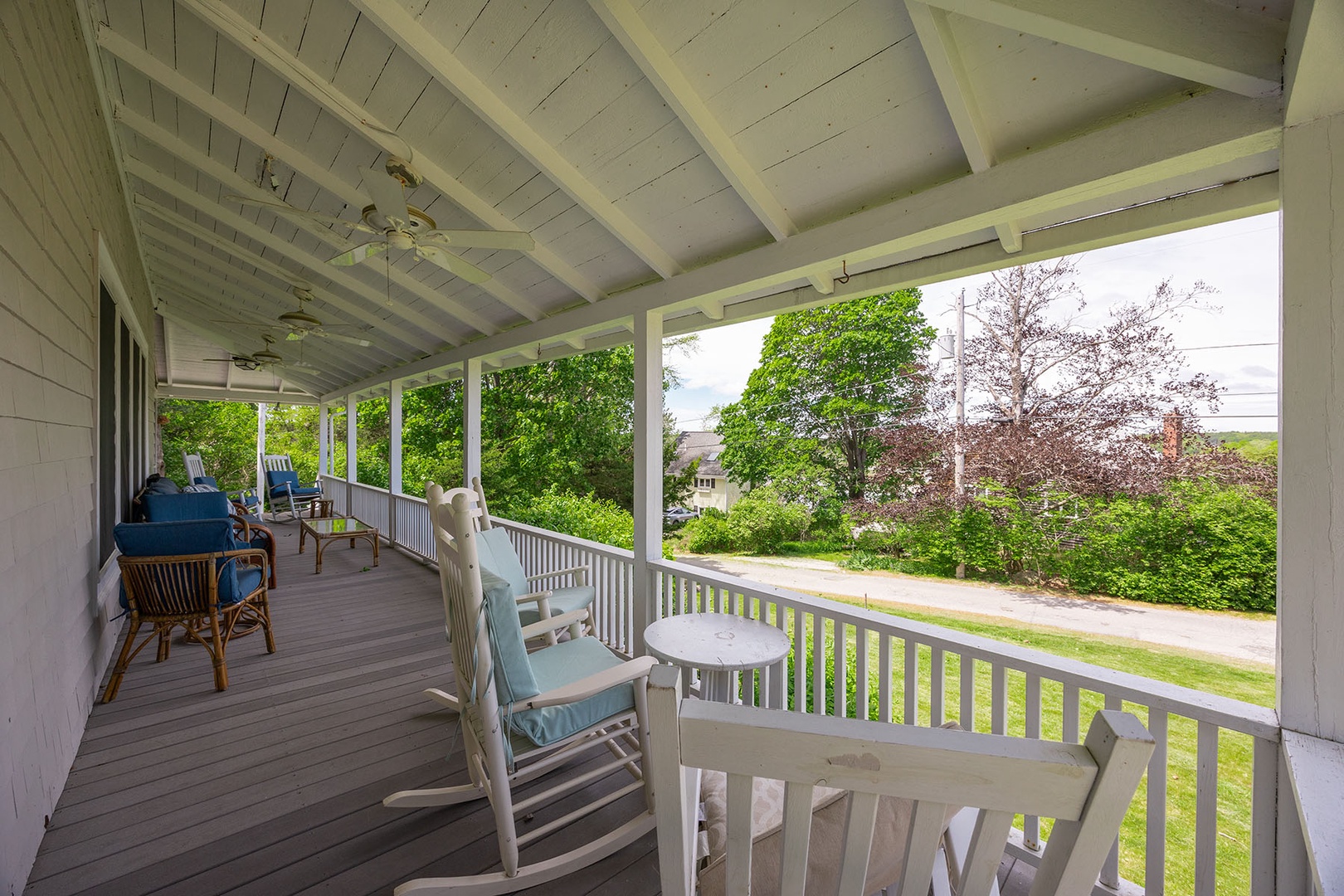 Front Deck with seating and views