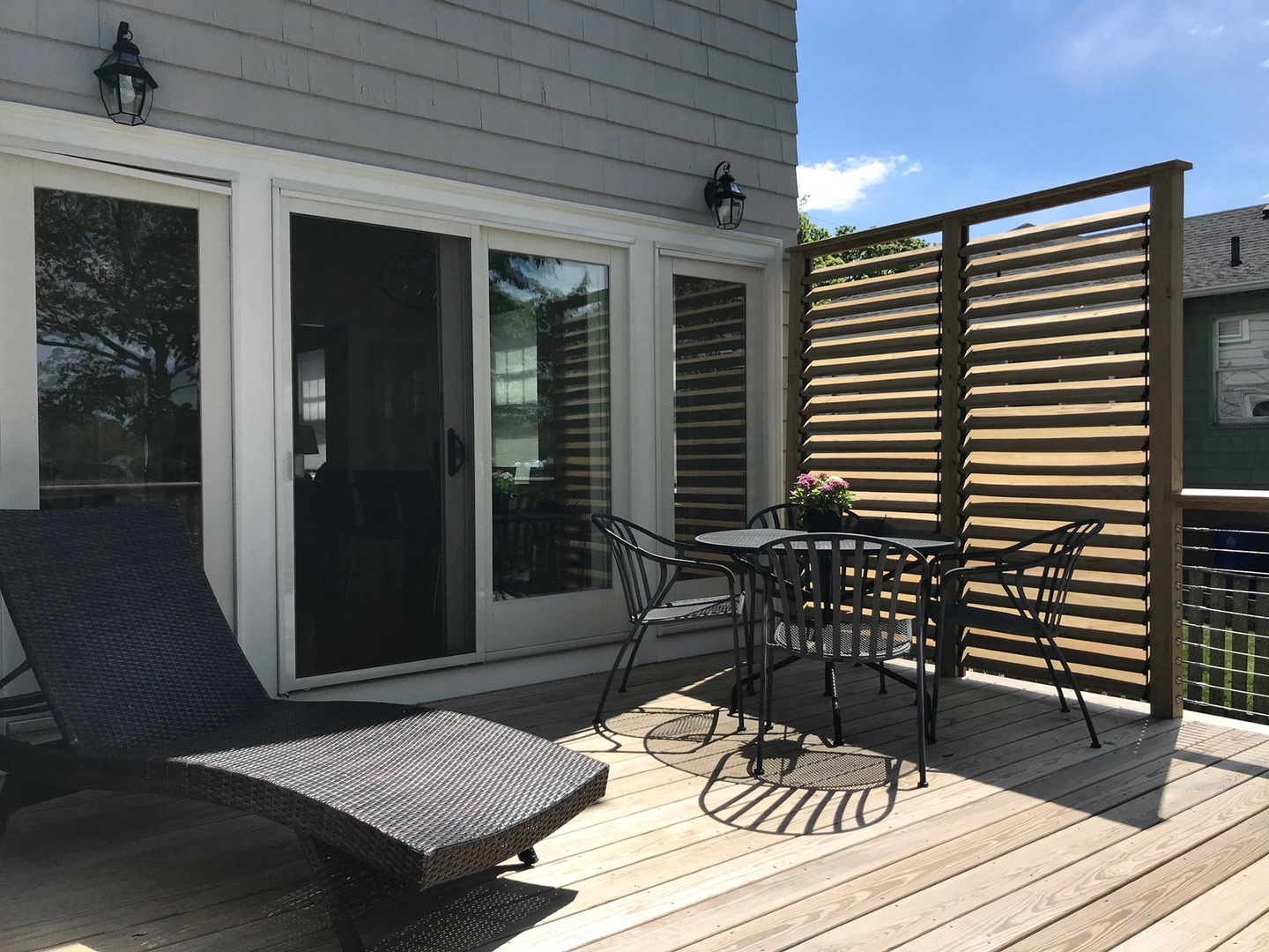 The back deck is perfect for outdoor dining.