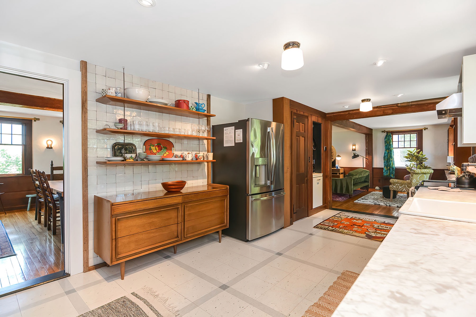 The dining room is also accessed via the kitchen.