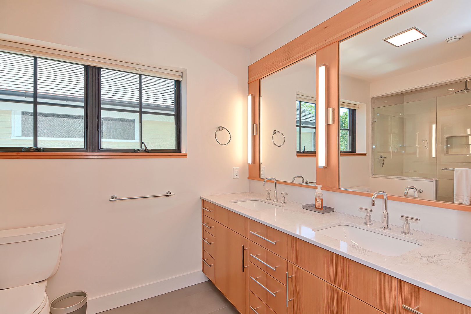 The ensuite full bath for the primary bedroom.