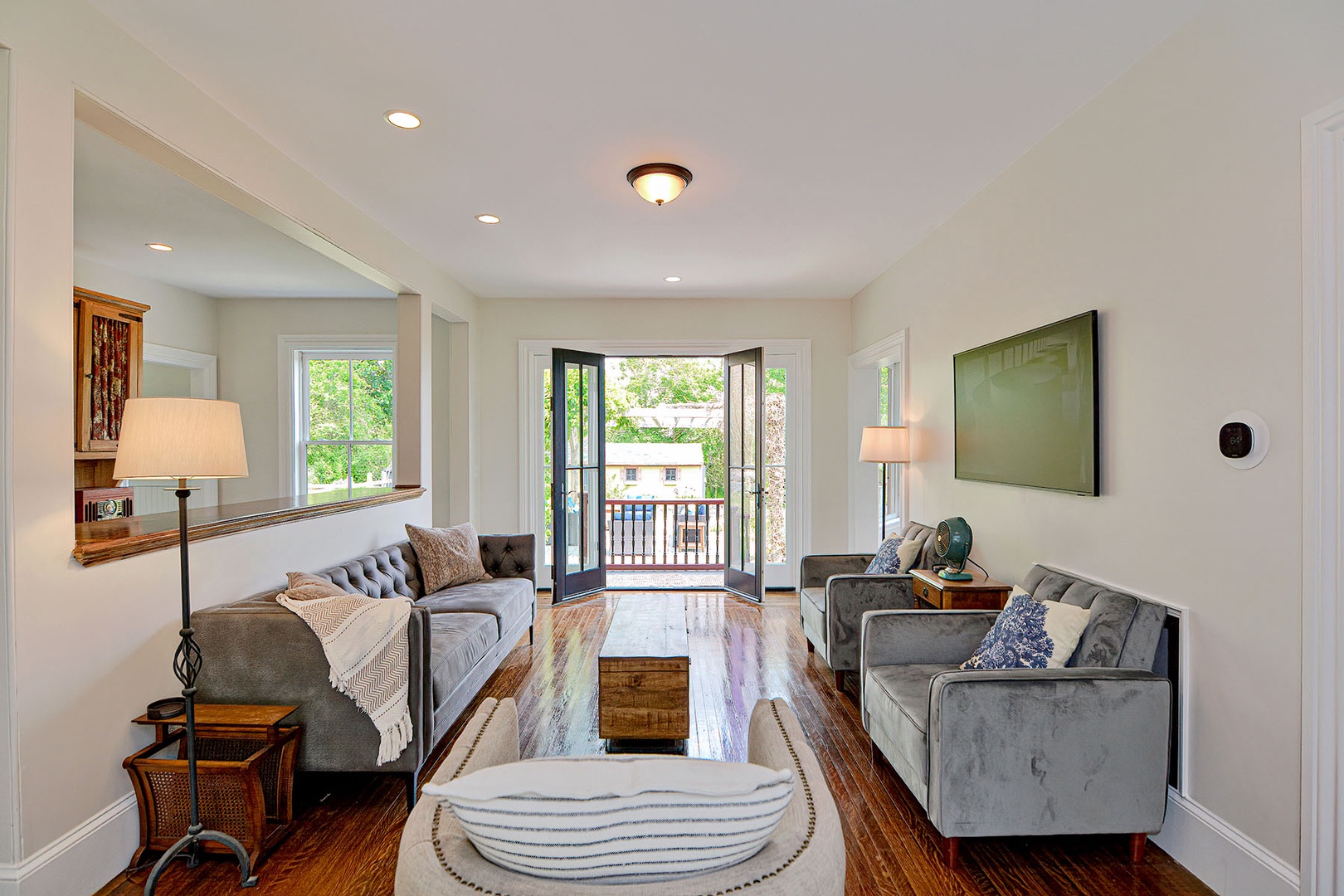 Comfortable living room with patio access