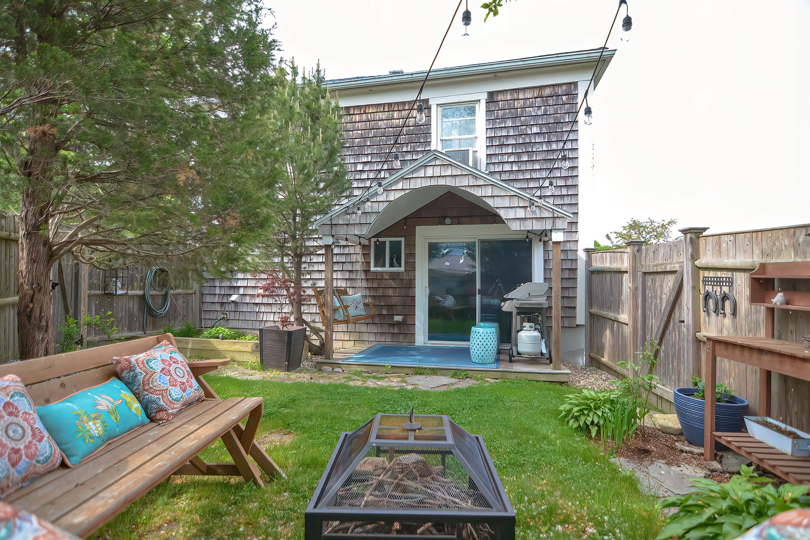 The private back garden is accessed via the kitchen.