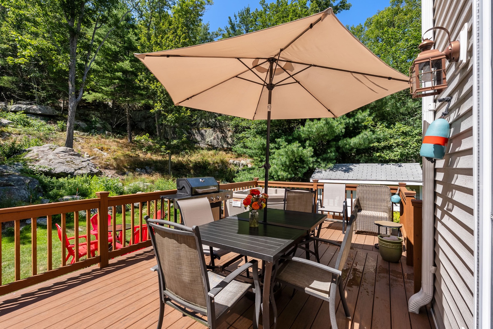Relax and unwind in the deck and garden area.