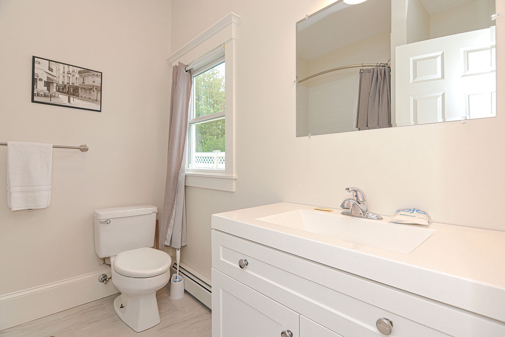 The bathroom.