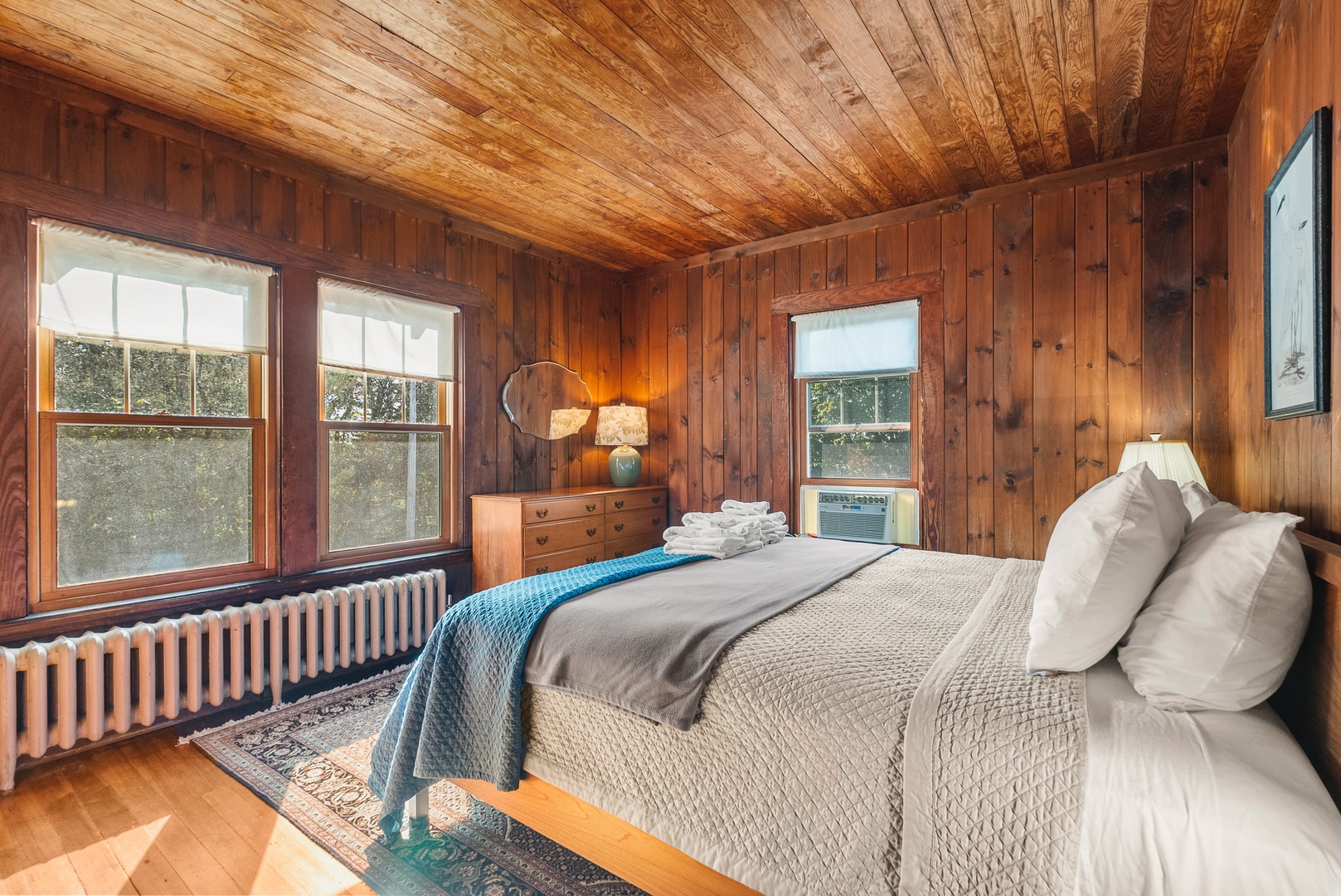 Upstairs King Bedroom with scenic view of the river