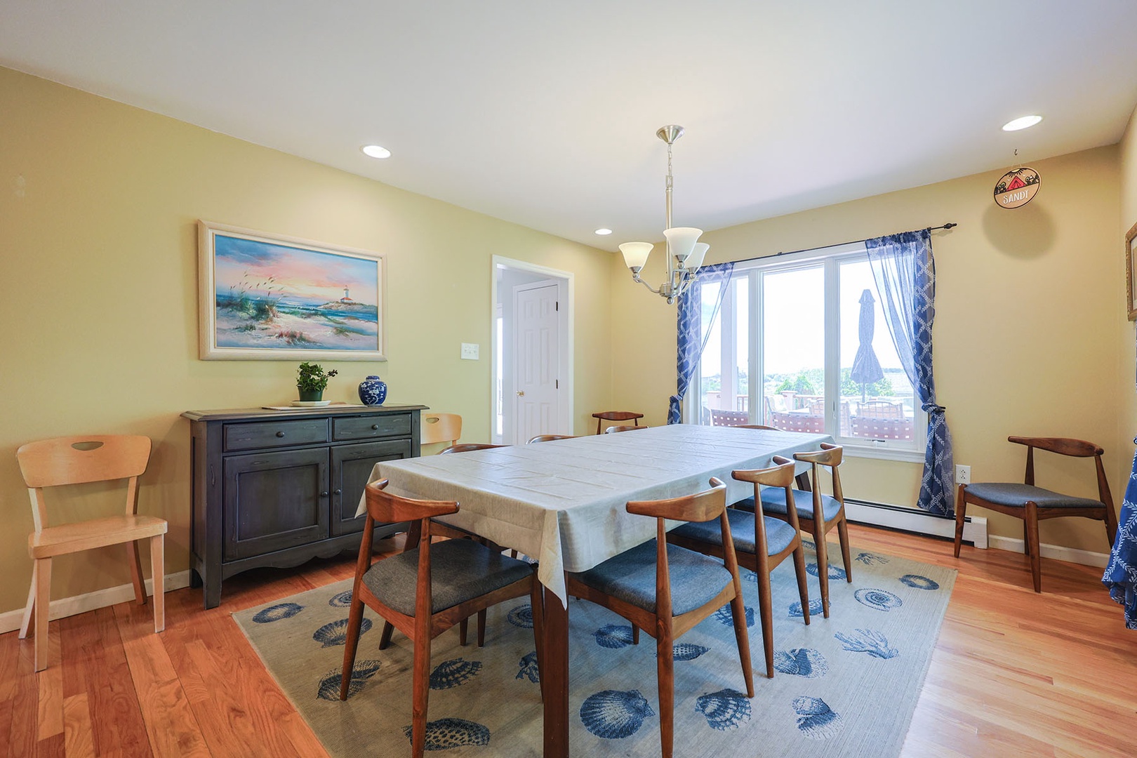 Dining area with views of the front deck